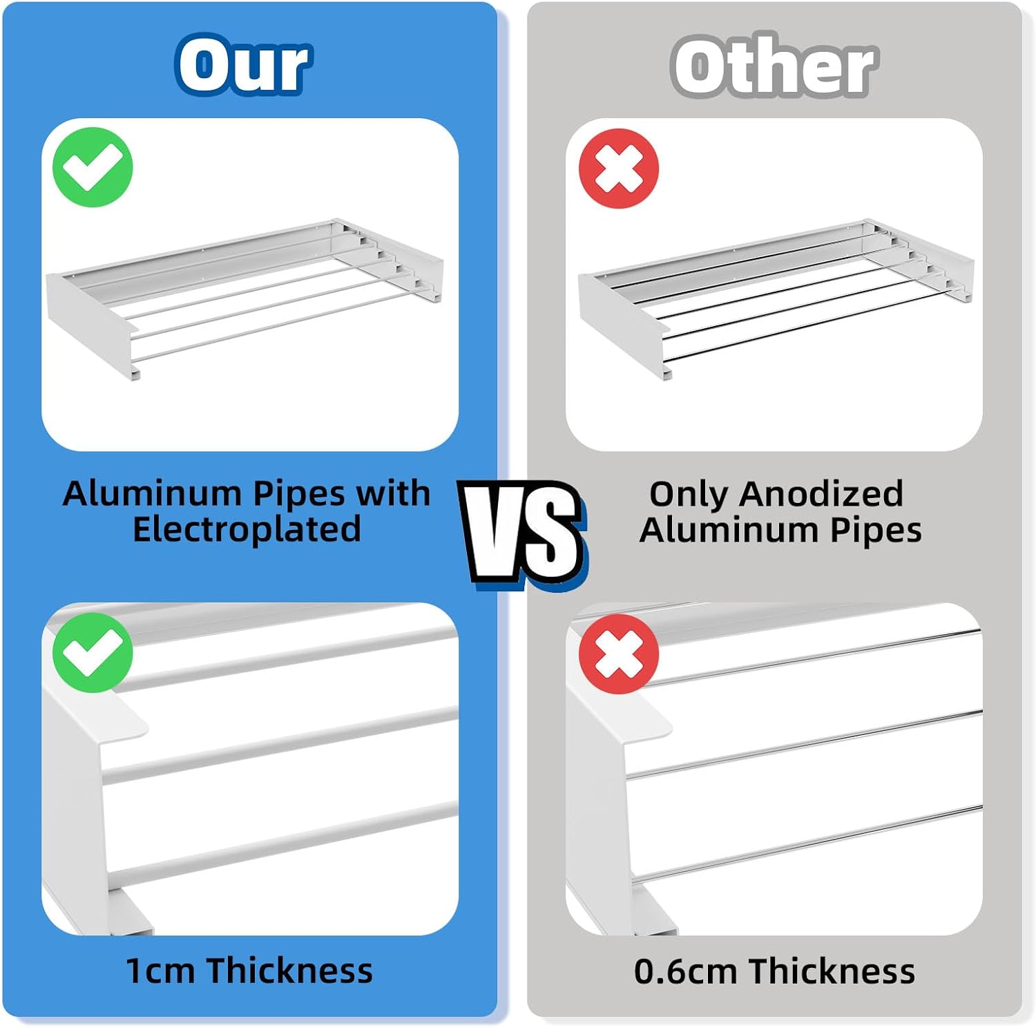 Laundry Drying Rack Collapsible, Wall Mounted, Clothes Drying Rack, 31.5