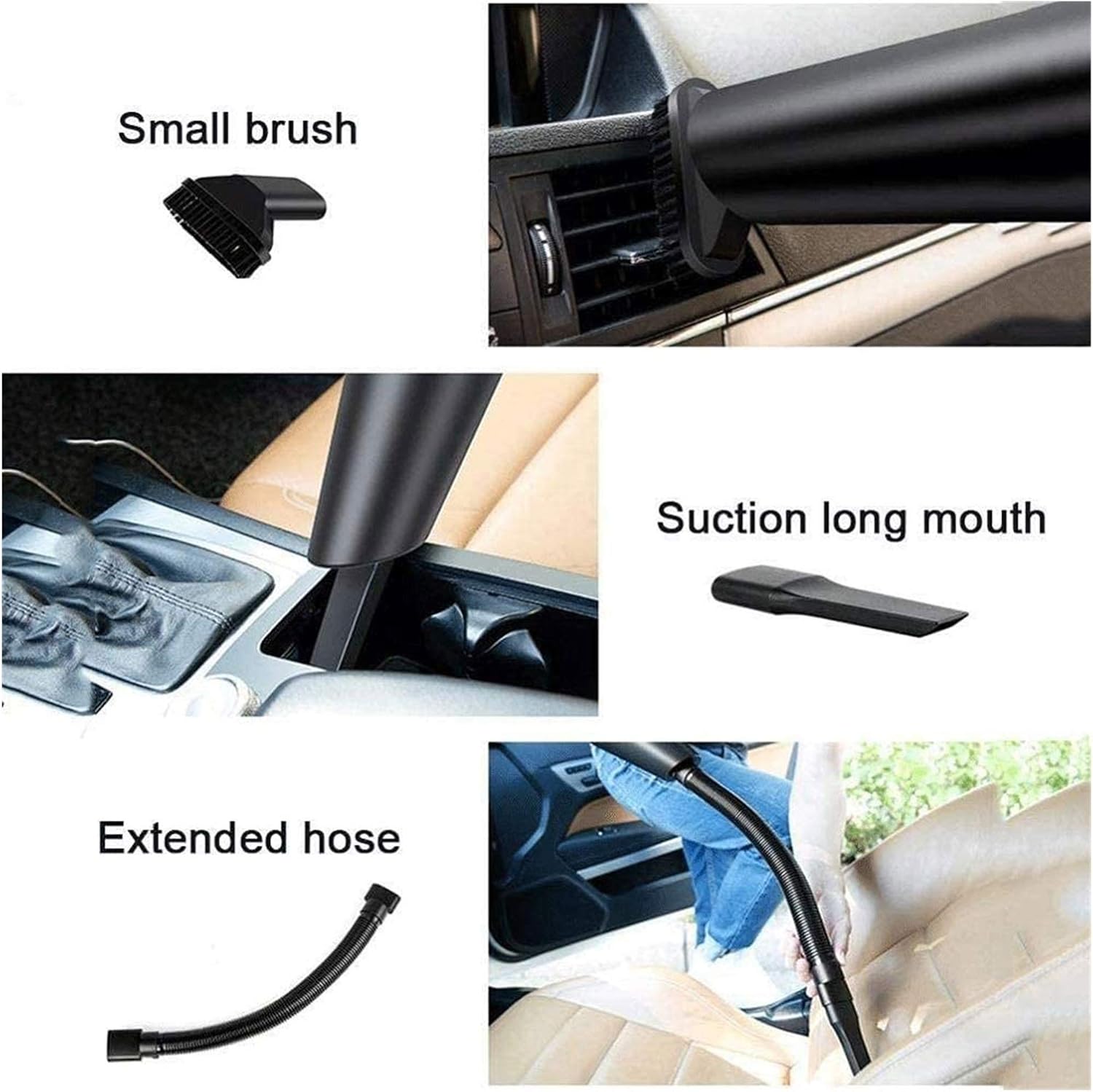 Car Vacuum Cleaner-Portable High-Power Wet-Dry - 5000Pa Handheld Vacuum with Accessory Strong Power Suction Lightweight Auto for Quick Car Cleaning
