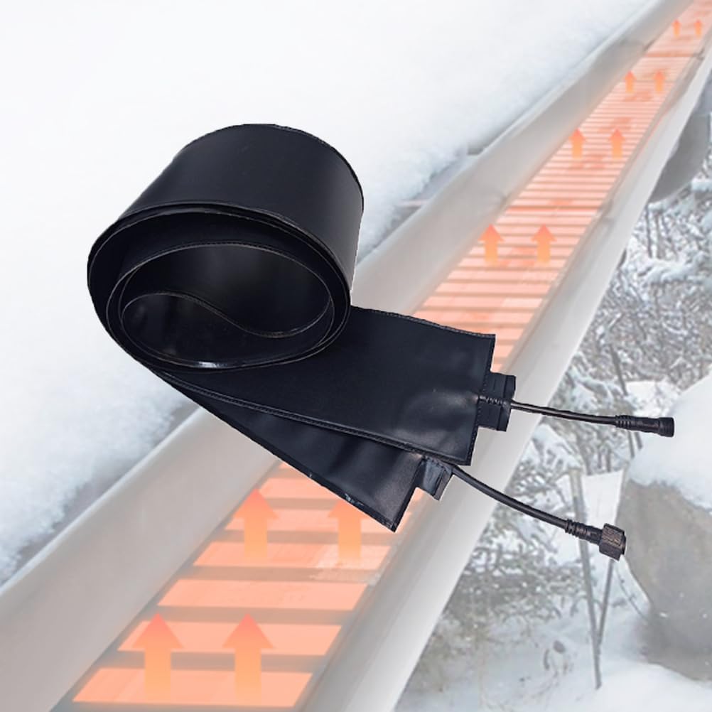 Roof Gutter Heater Winter Roof and Gutters Roof Valley De-Icing System for Ice Dams Prevention, Heating Panels with Heat Cable,Easy Installation,4.7 * 118.1in