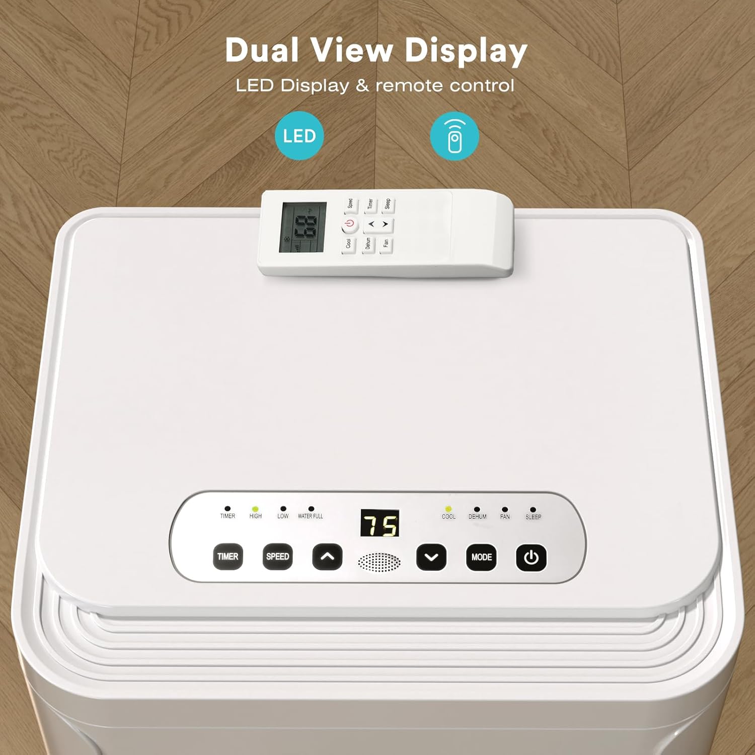 10000 BTU Portable Air Conditioners and for Room up 450 Sq. Ft, 4-IN-1 Portable Ac Unit with Dehumidifier Fan Function, Remote Control, Sleep Mode, 24H Timer