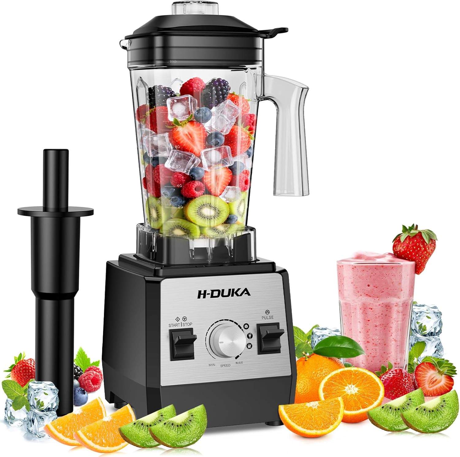 Smoothie Blender with 64 Oz Capacity, Countertop Blenders for Kitchen with BPA-Free Container, Blender for Smoothies with Frozen Drink, Ice Crushing, Baby Food, Sauces, Dishwasher Safe