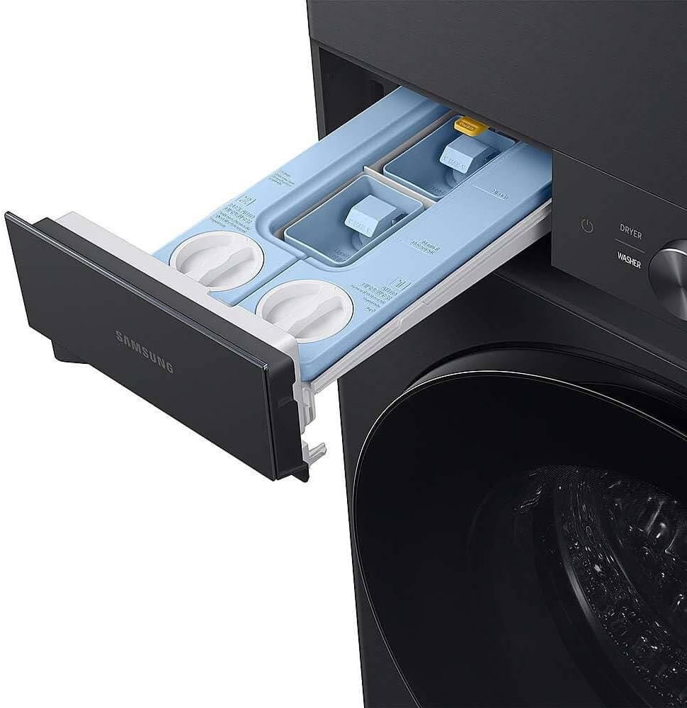 Samsung WH46DBH500EV 4.6/7.6 Cu. Ft. Brushed Black Bespoke AI Stacked Washer/Dryer