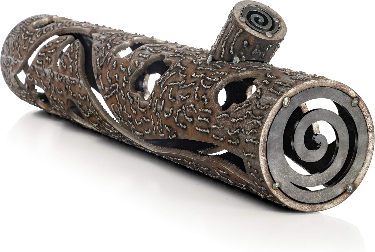 Maxam 24 Inch Steel Fire Pit Log - Decorative Interlocking Metal Firewood, Absorbs and Radiates Heat, for Gas and Propane Powered Outdoor Fireplace Pits