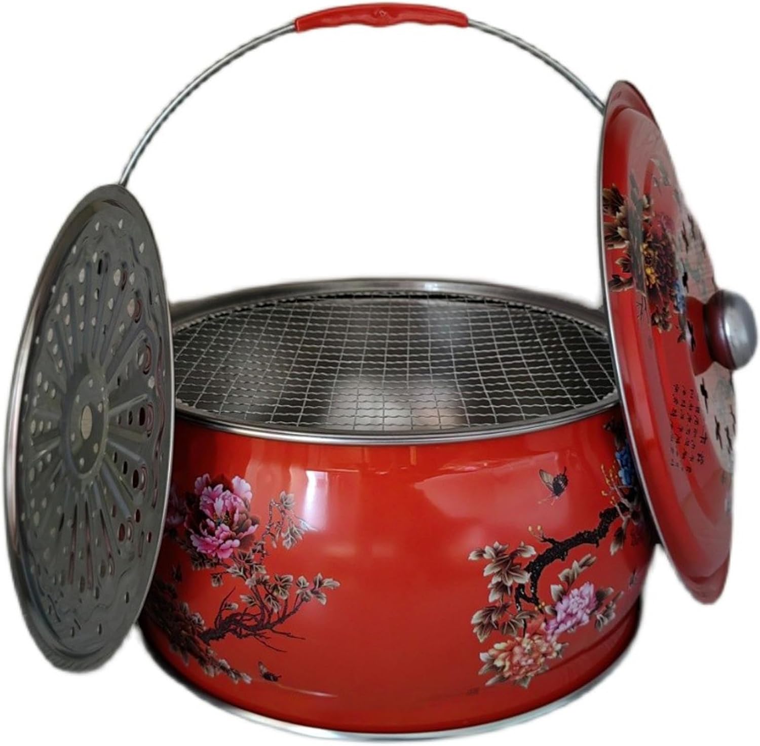 BNEI Tabletop fire Pit, Stainless Steel, Adjustable fire, Beautiful Appearance, 30.5 * 18cm, red Colour
