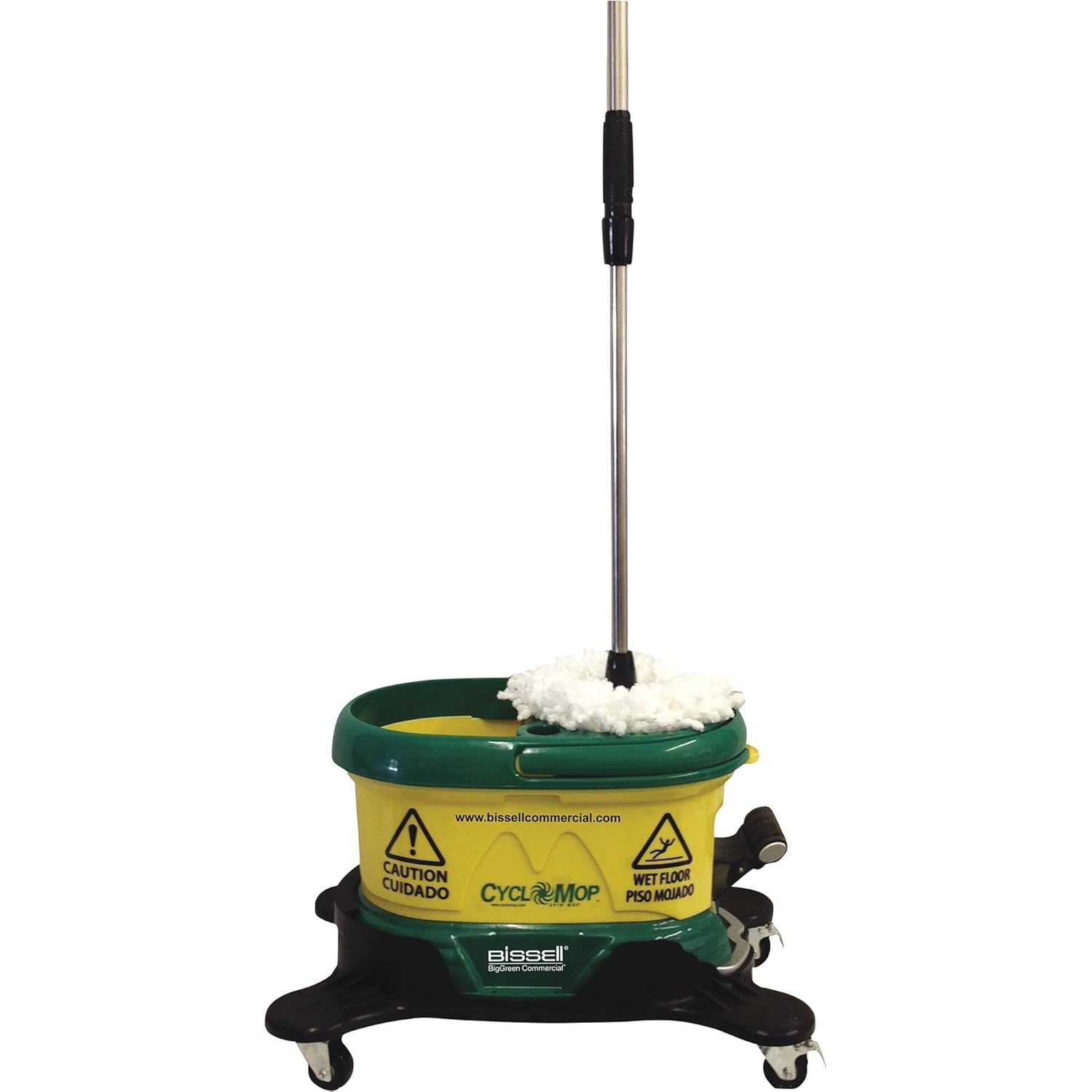 Bissell Big Green Commercial Cyclomop - Model Number CM500D-GRN CycloMop with Dolly, 2 Mop Heads, 1 Handle & Scrub Brush