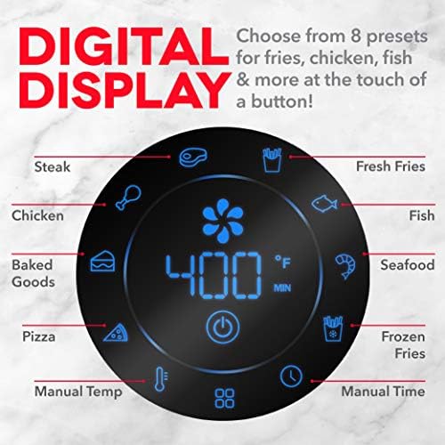 Dash DMAF360GBAQ02 Aircrisp® Pro Digital Air Fryer + Oven Cooker with Digital Display + 8 Presets, Temperature Control, Non Stick Fry Basket, Recipe Guide + Auto Shut Off Feature, 3qt, Aqua