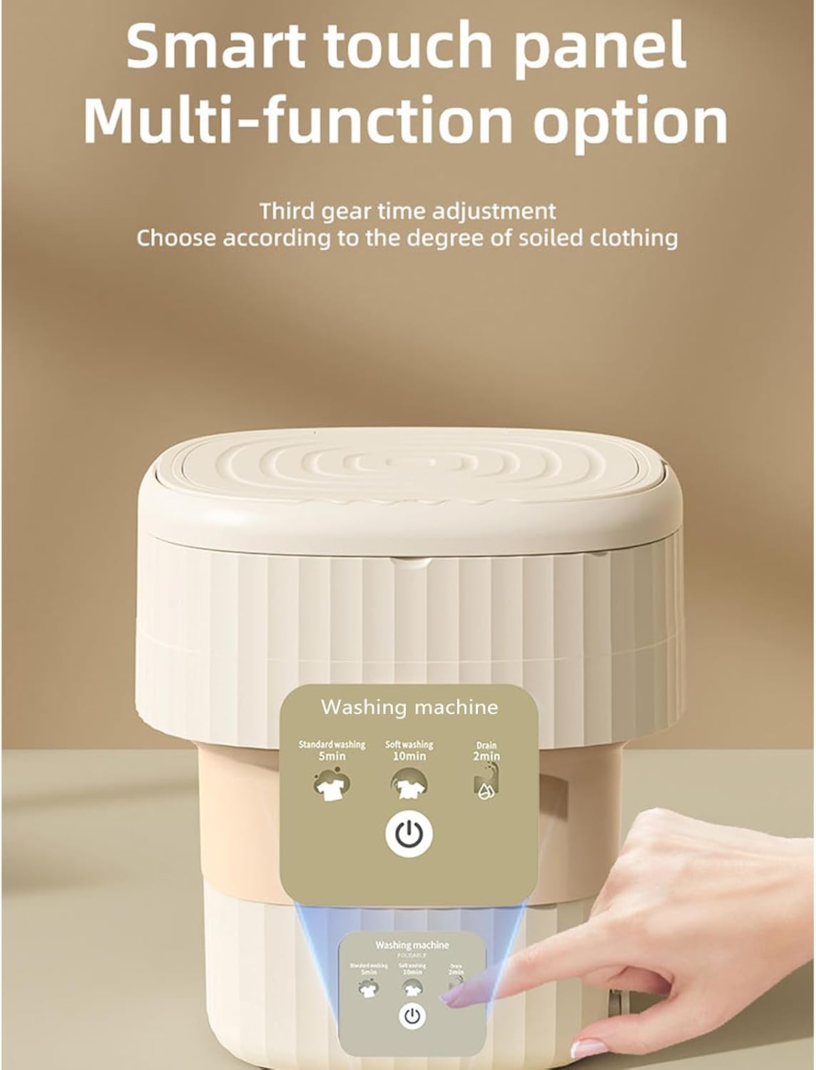 Portable Washing Machine, Mini Washer with 3 Modes And Spin Basket, 9L Large Capacity Laundry Washer Deep Cleaning for Underwear,Baby Clothes, Foldable Washing Machine for Apartments,Camping,Travel