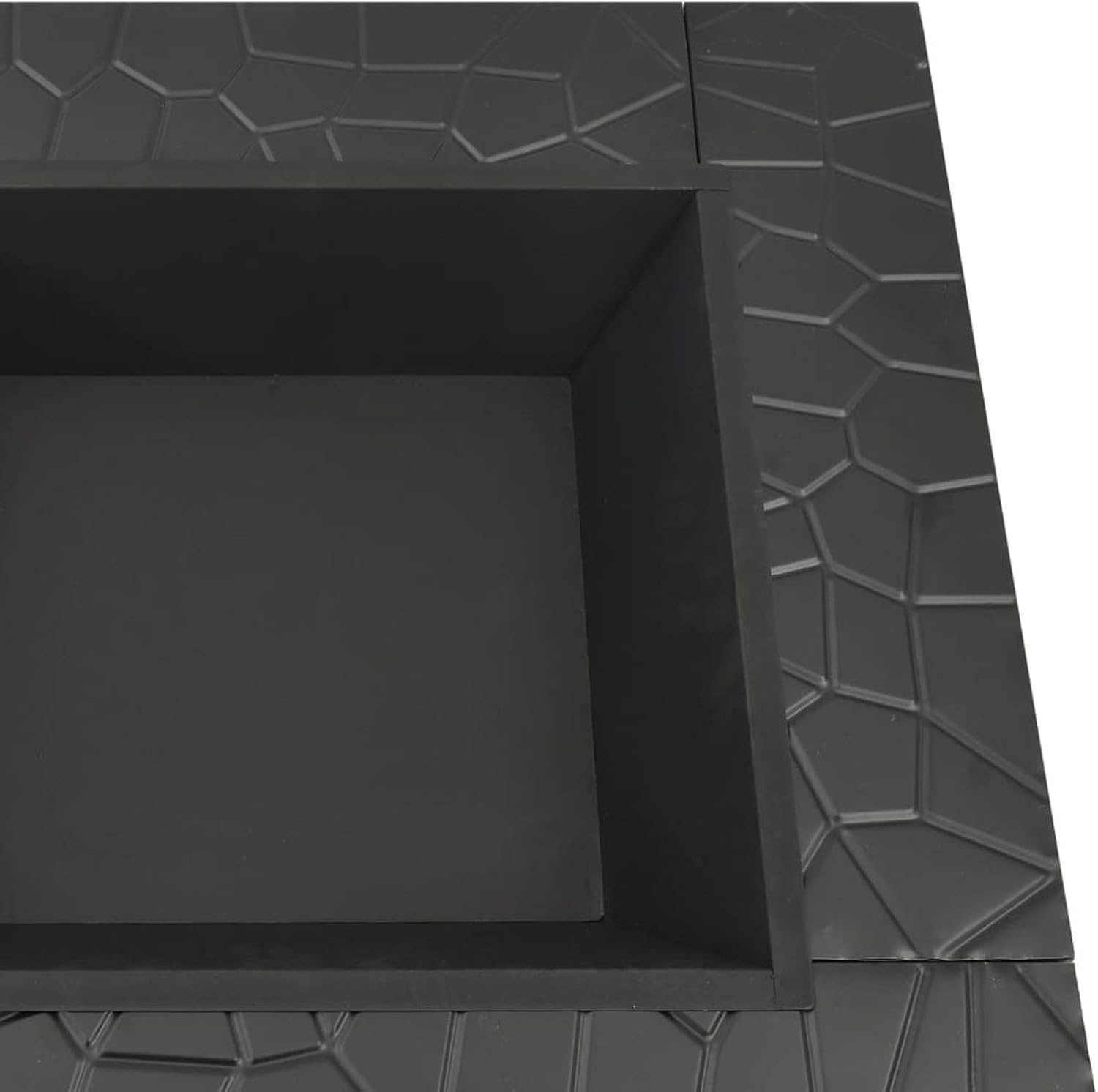 Garden Fire Pit, XXL Steel 31.9x31.9x18.5 Inch with Poker and Mesh Cover for Outdoor Patio and Garden