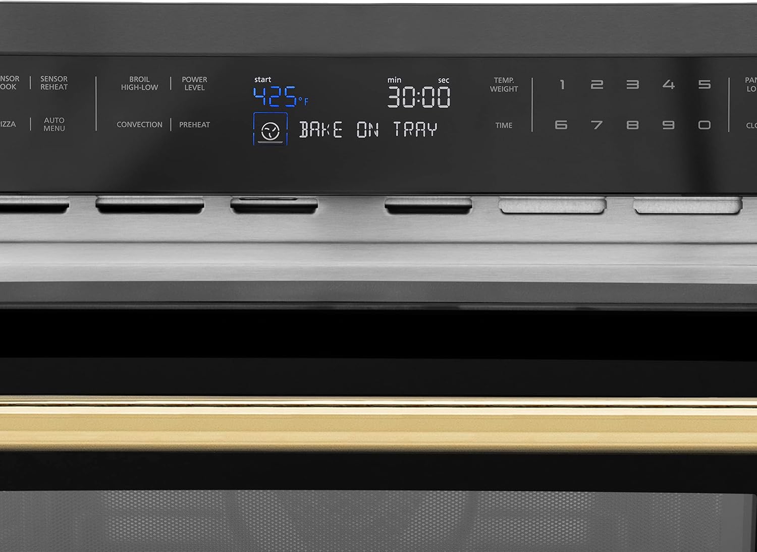 ZLINE Autograph Edition 30” 1.6 cu ft. Built-in Convection Microwave Oven in Black Stainless Steel and Champagne Bronze Accents