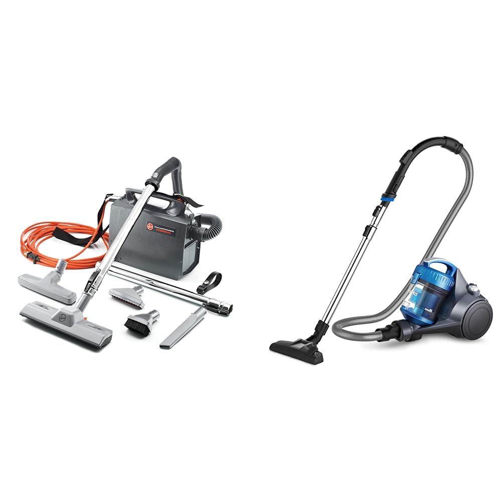 PORTAPOWER Lightweight Canister Vacuum Cleaner with Attachments & Eureka Whirlwind Bagless Canister Vacuum Cleaner, Lightweight Vac for Carpets and Hard Floors, Blue