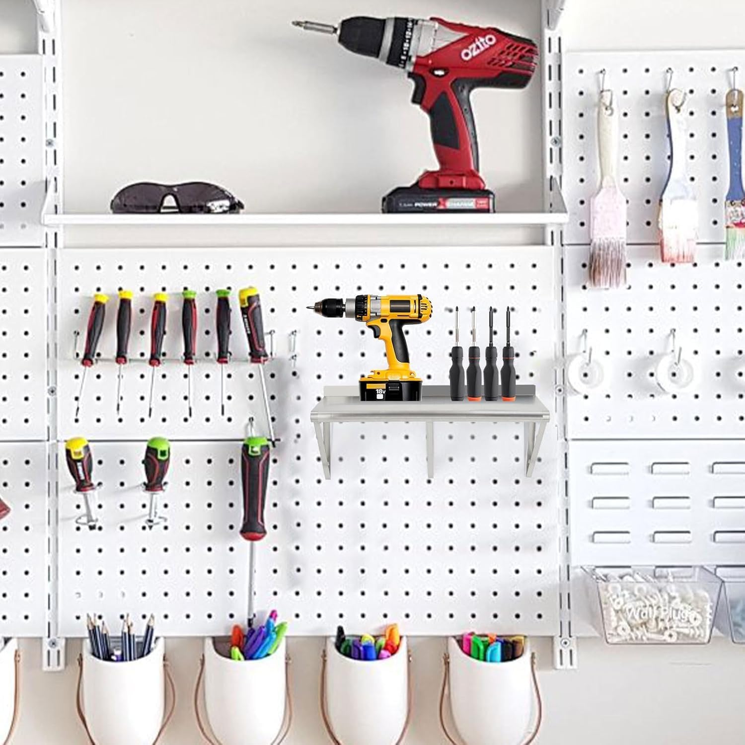 Stainless Steel Wall Shelf Nsf Commercial Wall-Mounted Shelving Appliance & Equipment Metal Shelving With a Backsplash and Two Brackets for Kitchen Restaurant Garage Laundry Utility Roomm