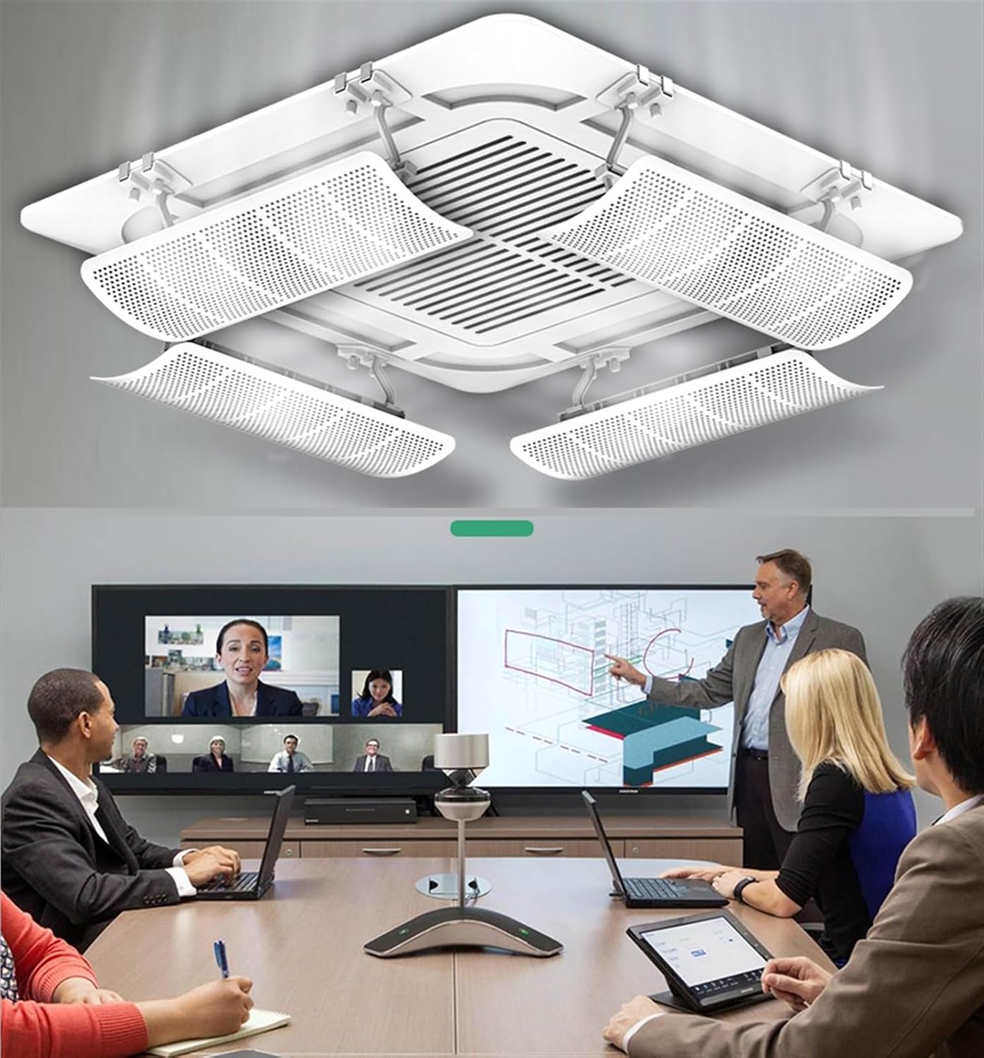 Air conditioning deflector 1PCS Ceiling Air Conditioner Deflector Vent Deflector for Home Office, Air Conditioning Baffle Central Air Conditioner'S Register Grille