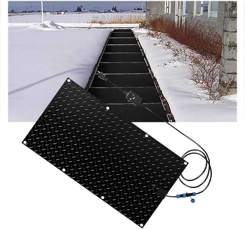 1/2/3/4 Pcs snow melting mat snow melter cold weather non slip stair staircase rubber mat ice melter outdoor mat entrance snow melting mat heated snow melting mat walkway snow melting mats ( Color : 3