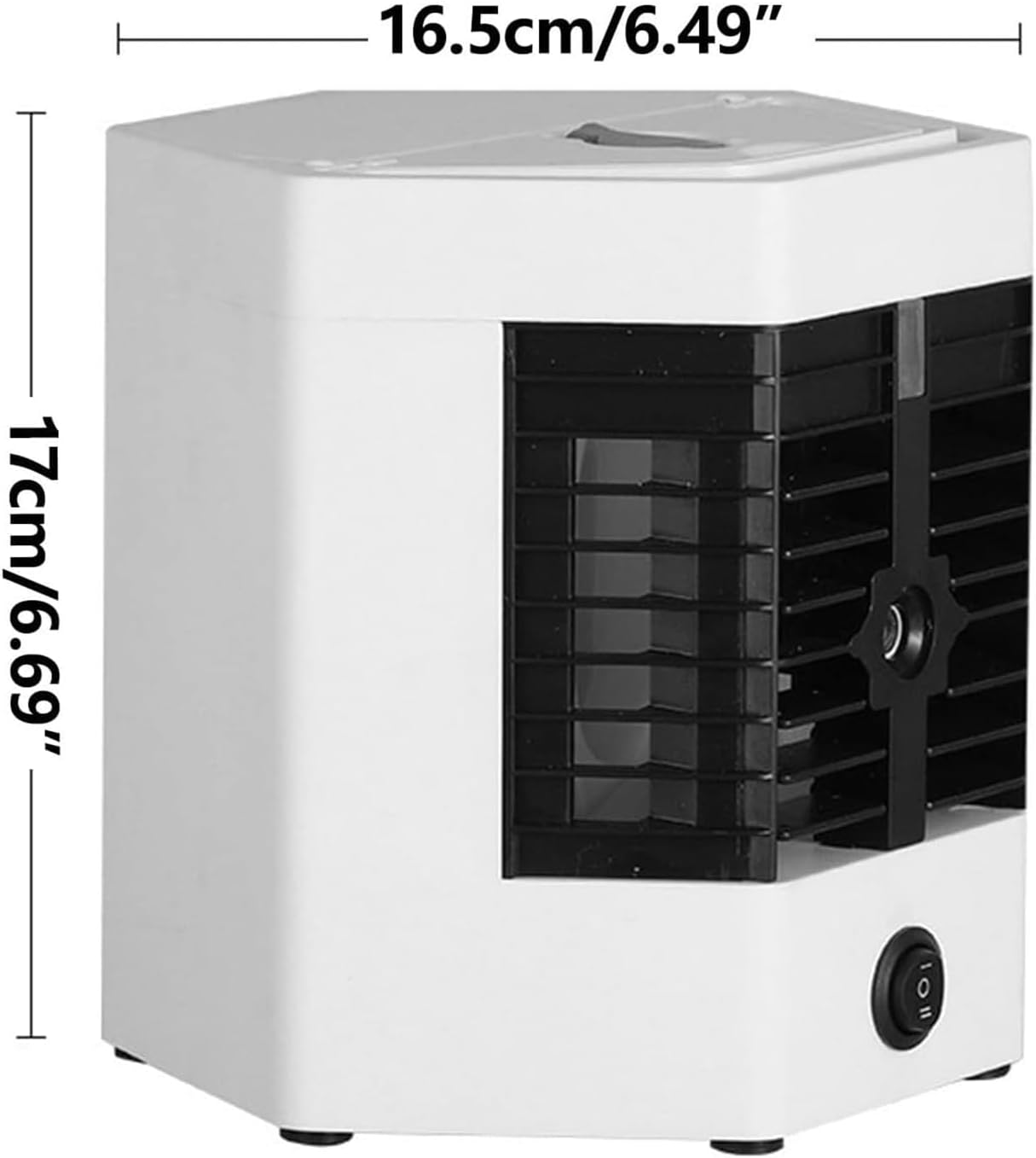 Mini Portable Air Conditioner, Evaporative Air Cooler, Air-conditioning Fan with Handle and 120° Wide Angle Design, USB Charge Port and Low Noise, for Bedroom, Study Room, Offices, RV, Cabins