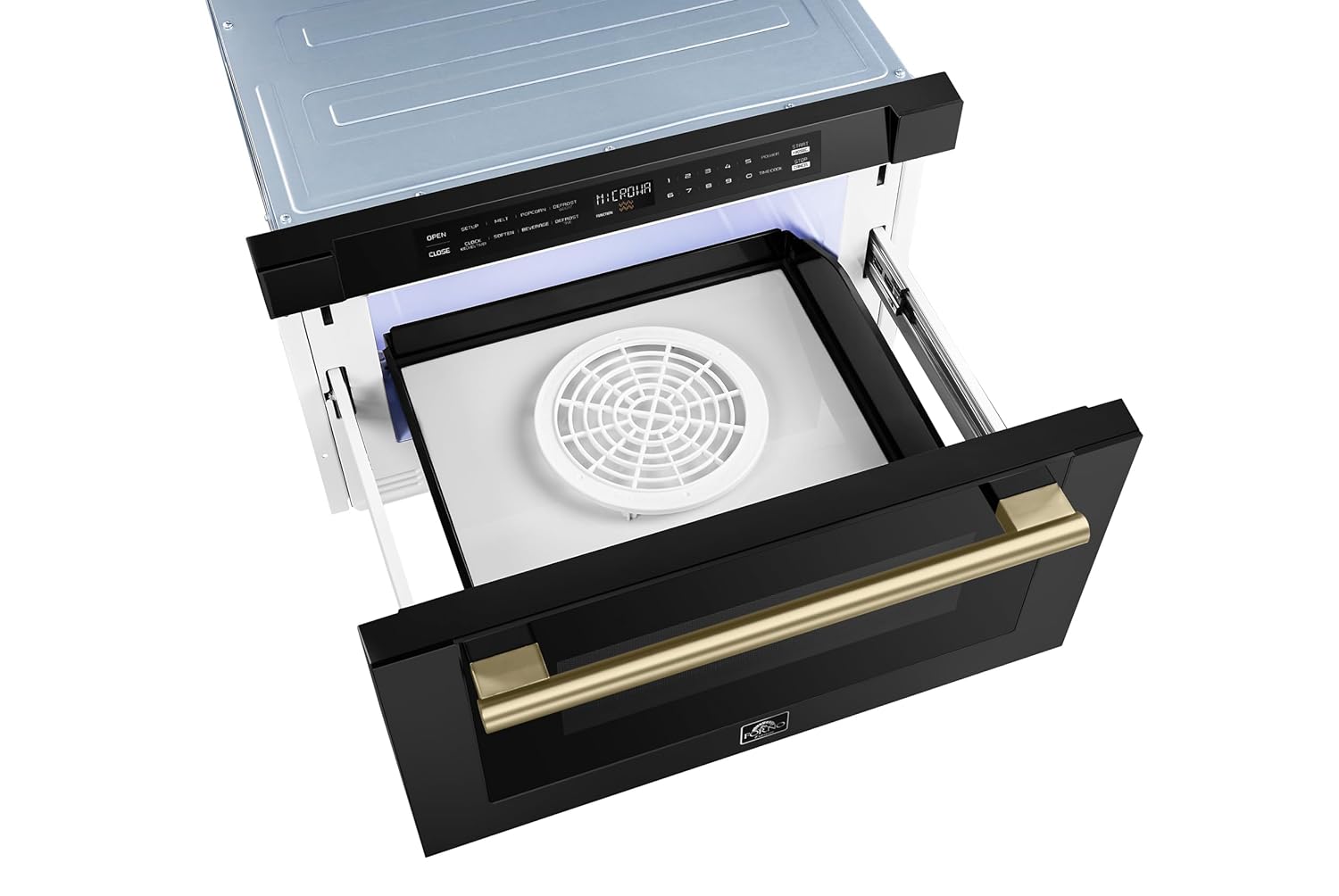 FORNO 24 Inch 1000 Watts Black Microwave Drawer 1.2 cu.ft.