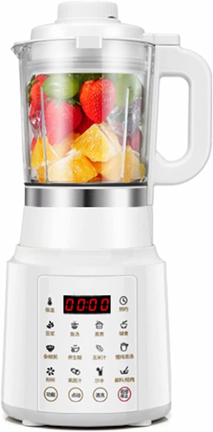 Multi Blender Juicer Food Processor with Glass Jar & A Grinder Strong Housing Smoothie Maker Glass Jar Removable Filling Cap for Easy Filling Ice Crushing Function,White-16 * 37.7CM