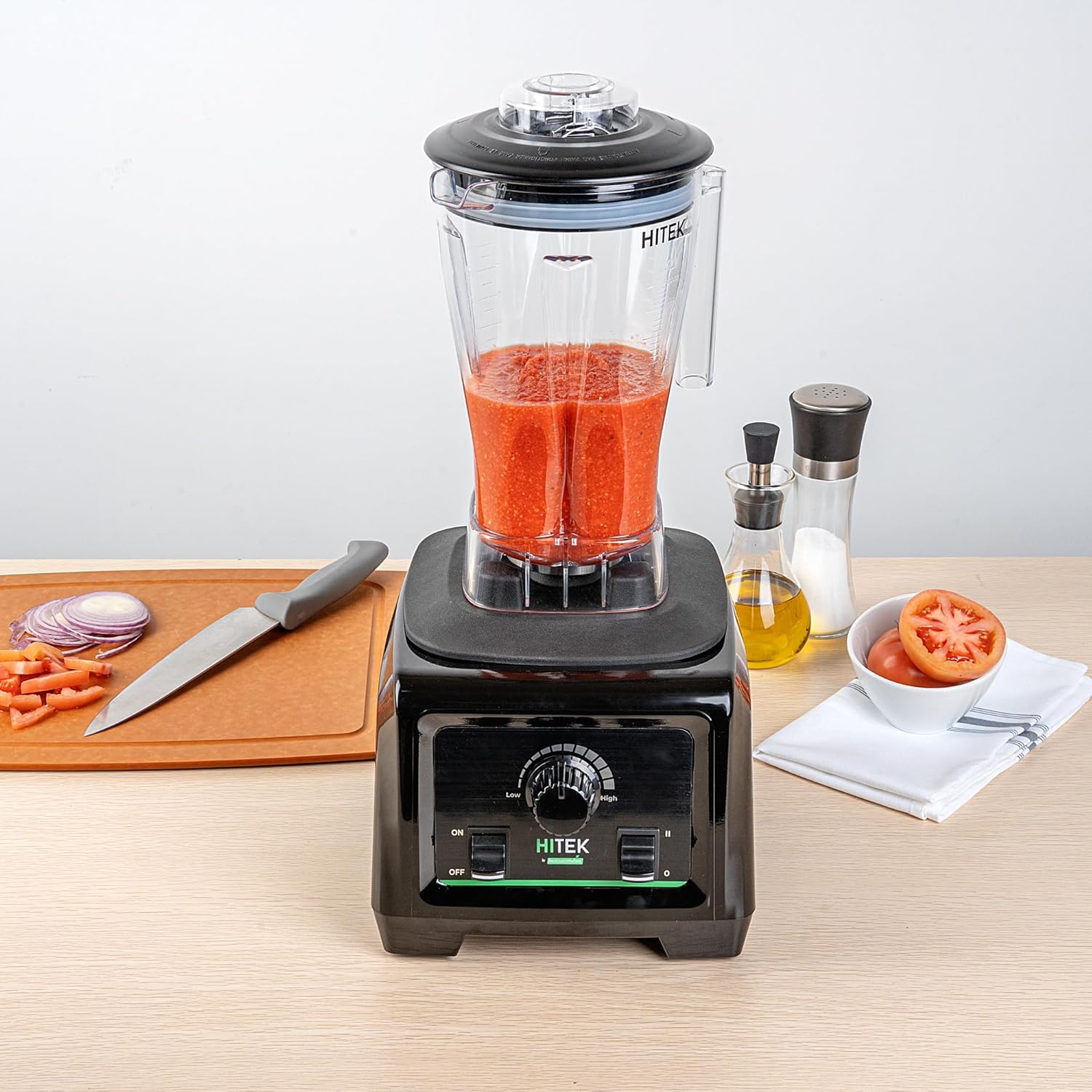 Restaurantware-Hi Tek 3 HP Commercial Blender, 1 Variable Speed Heavy-Duty Blender - 64-Ounce Tritan Jar, Toggle Control, White Plastic, Industrial, 3 HP Motor