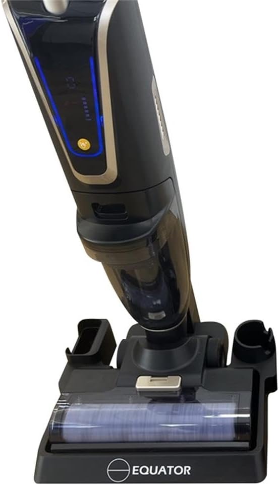 Equator Smart 3-in-1 Vacuum, Sweeper, Mop for Floor + Carpet, Self-Cleaning, Voice Prompt, 8 lbs (Black)