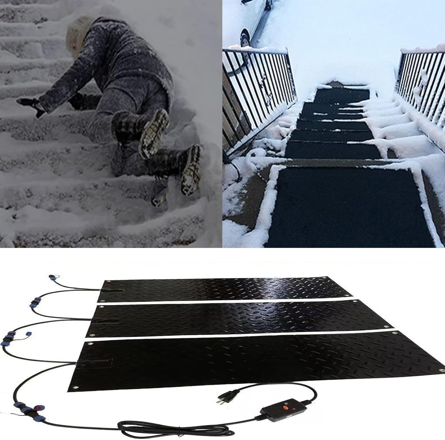 The household door snow-melting pad and electrically heated anti-slip floor mat can be used at -25 ℃ to remove snow and prevent ice formation when entering the door in winter(10x48in/(25.4x120cm))