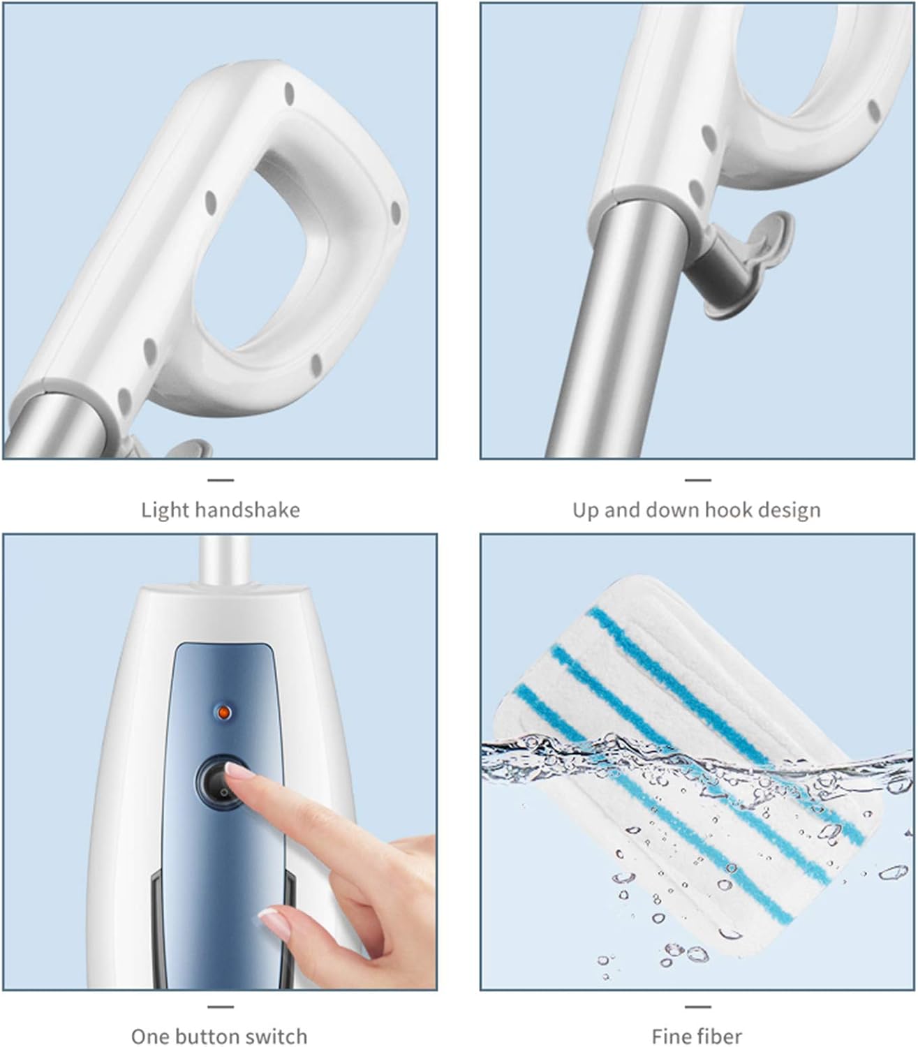 Multifunctional Steam Cleaning Electric Mop Scrub Mop High Temperature Cleaner Sweeping Mopping Two-in-One Rechargeable Floor Scrub Mop White