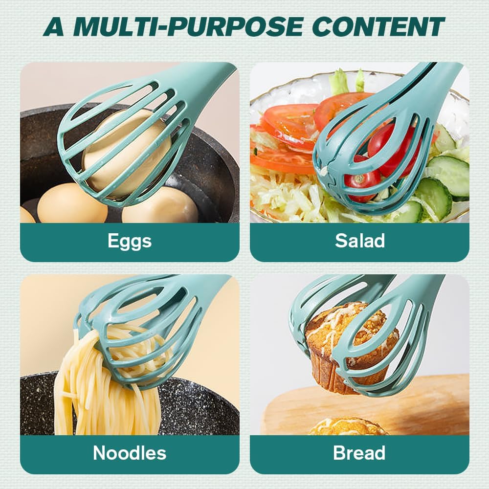 Multifunctional Egg Beater, 2 in 1 Food Clip & Egg Whisk Creative Multifunction Egg Beater Handheld Egg Whisk Blender Bread Clip Household Multifunctional Kitchen Tool for Cooking (Orange, 2pcs)