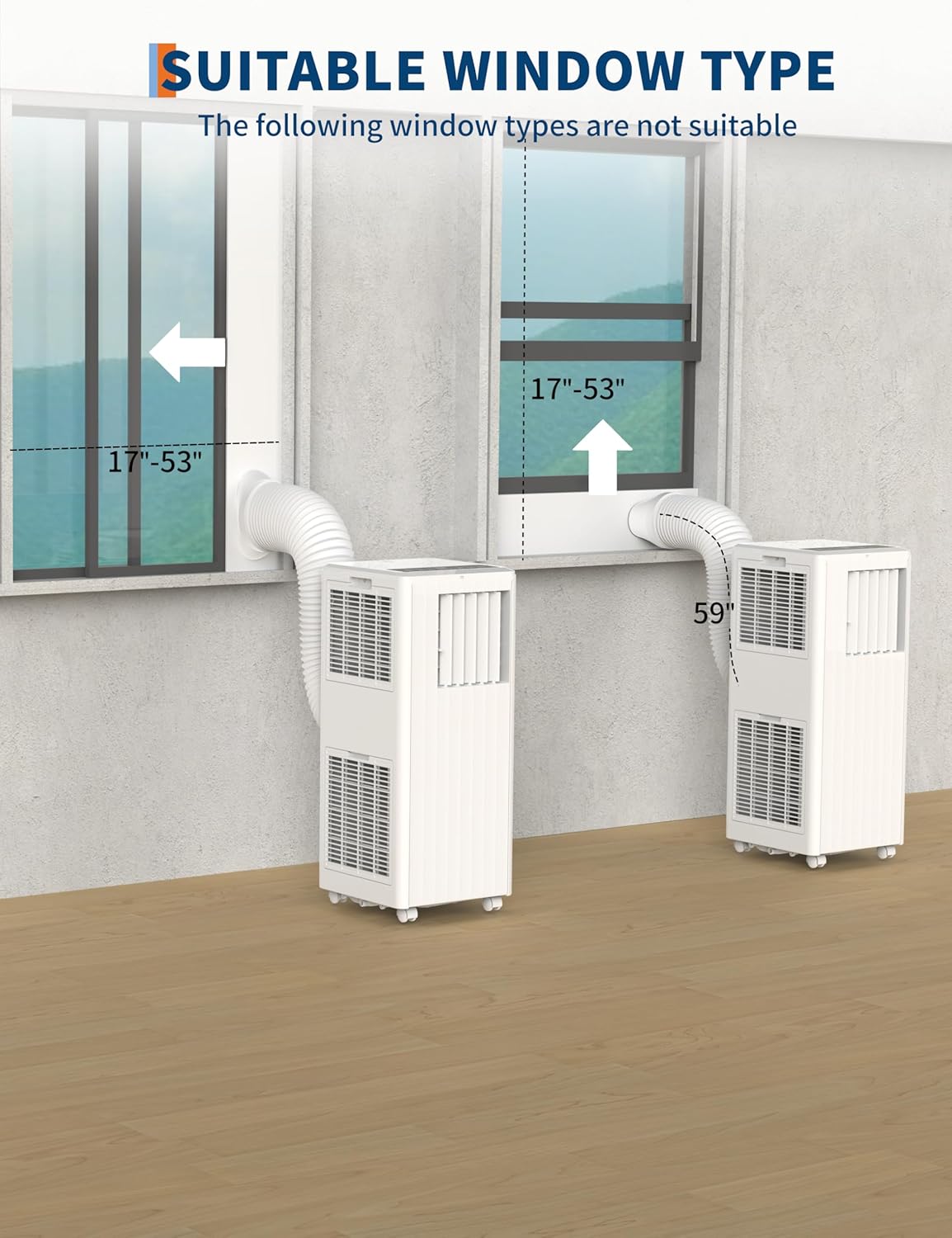 8000 BTU Portable Air Conditioner, 3-In-1 AC Unit with Cooling, Fan, Dehumidifier, Remote Control, Quiet Operation, Sleep Mode, for Small Rooms, Apartments, Window Kit Installation, White