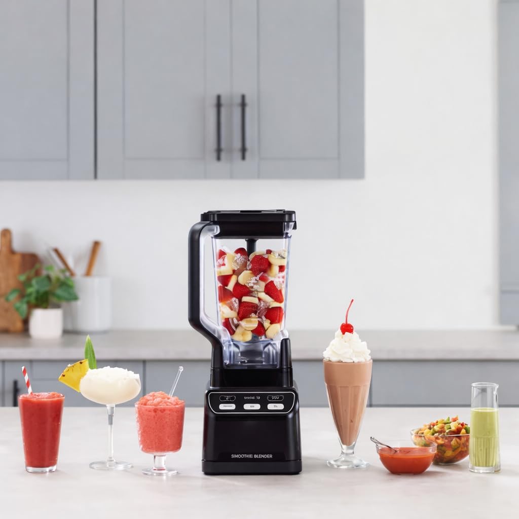 Ninja Professional Blender with Auto-iQ – 1000W Power Blender, Total Crushing Blades, 72 oz Pitcher, Pre-Programmed Smart Settings for Smoothies, Frozen Drinks & Shakes, Dishwasher Safe, Black