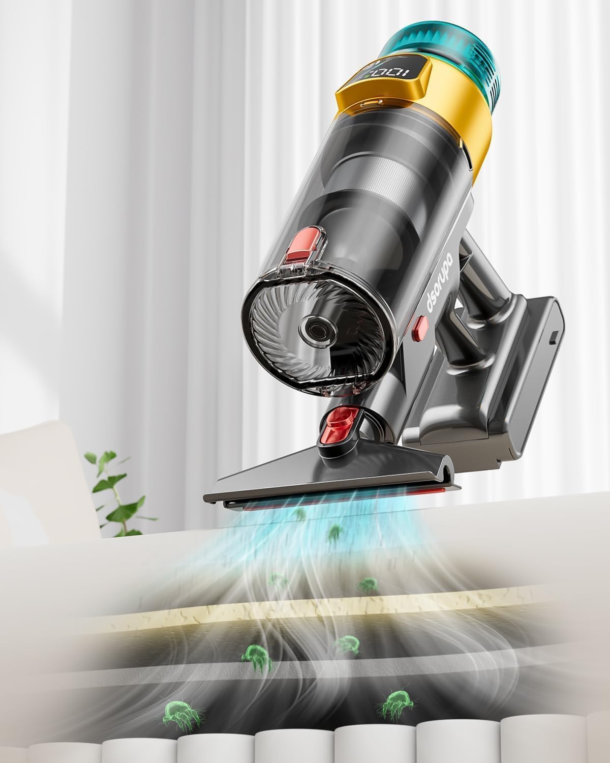 Cordless Vacuum Cleaner, 600W 50KPA 70Mins Vacuum Cleaners for Home, Stick Vacuum with Charging Dock Station, Anti-tangle Wireless Vacumm, Rechargeable Cordless Vacuum for Pet Hair/Carpet/Hard Floor