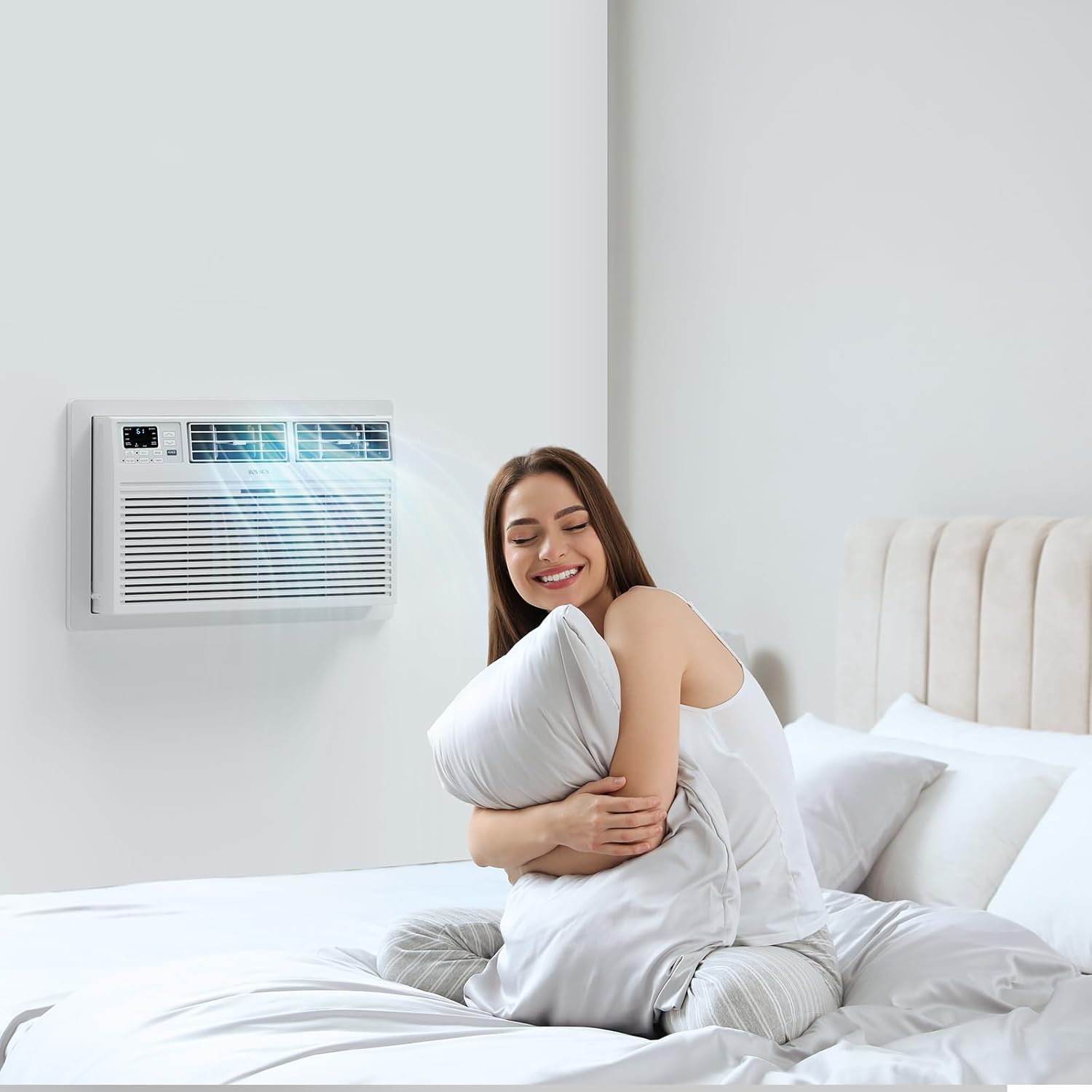 ROVSUN 10000 BTU Through the Wall Air Conditioner with Remote Control, 4-in-1 Wall AC Unit, Heater, Dehumidifier & Fan with Timer for Bedroom, Apartment, Dorm up to 450 Square Feet, 230V/60Hz