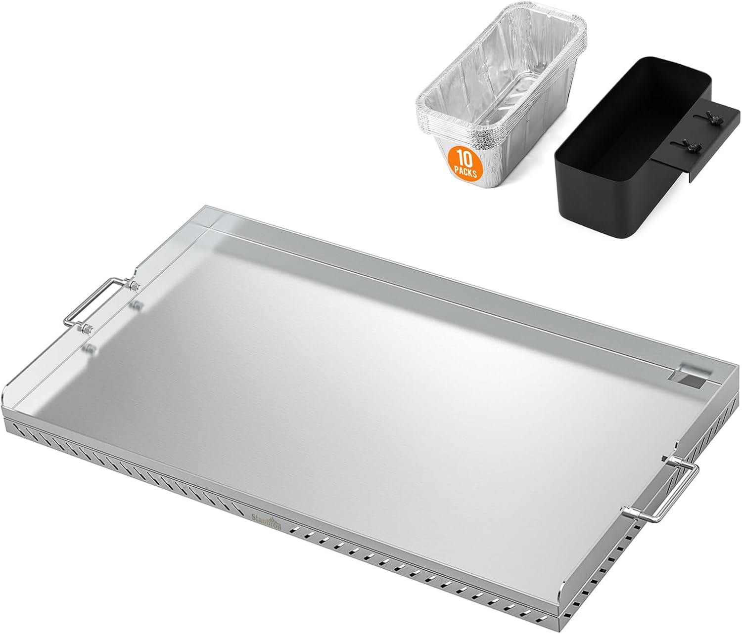 Stanbroil Stainless Steel Griddle Top and Grease Cup Bundle for certain Blackstone 36