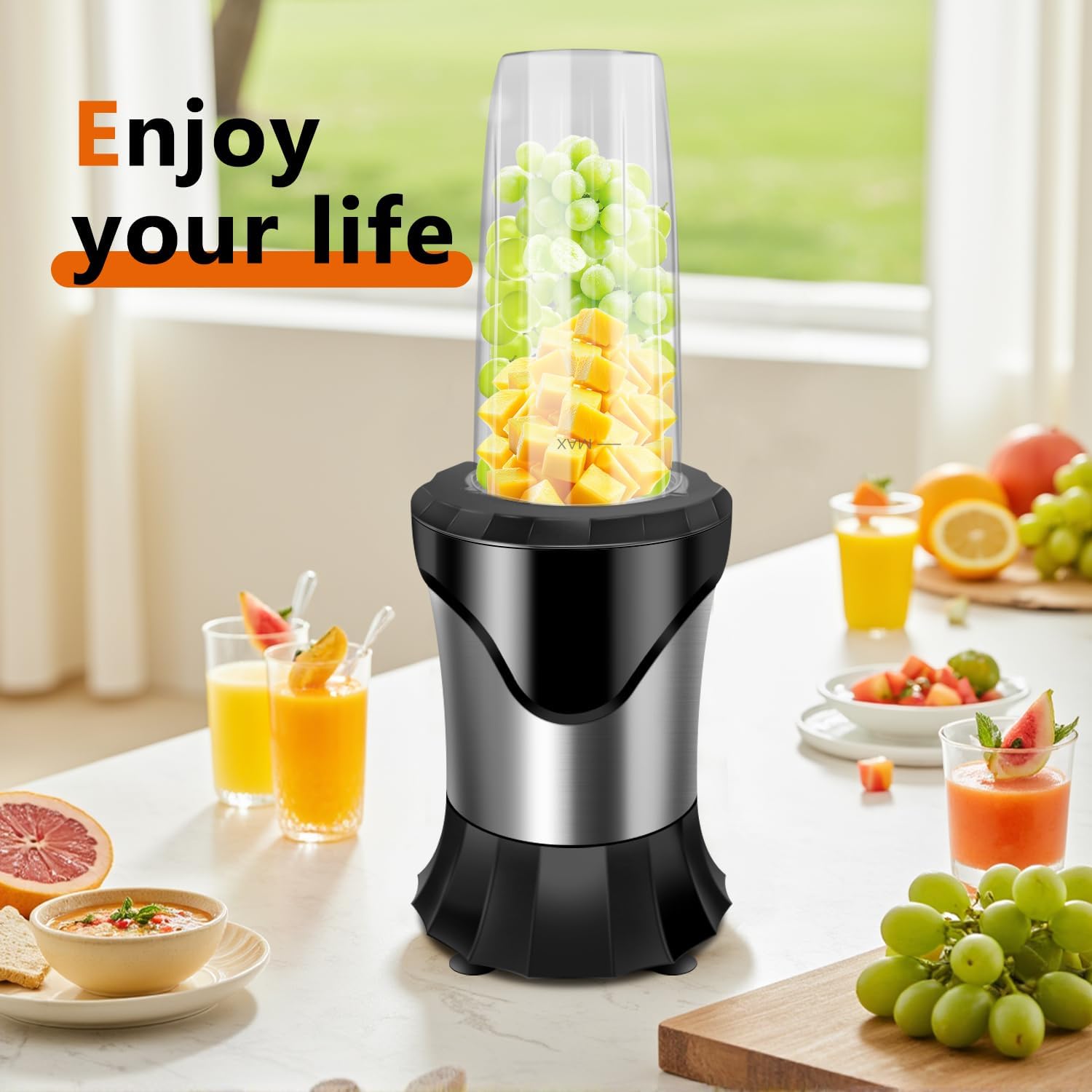 900W Blender for Smoothies, Personal Blender for Shakes and Ice Crushing for Kitchen with 3 Portable Cups, Single Serve Smoothies Maker for Juices, Frozen Drinks