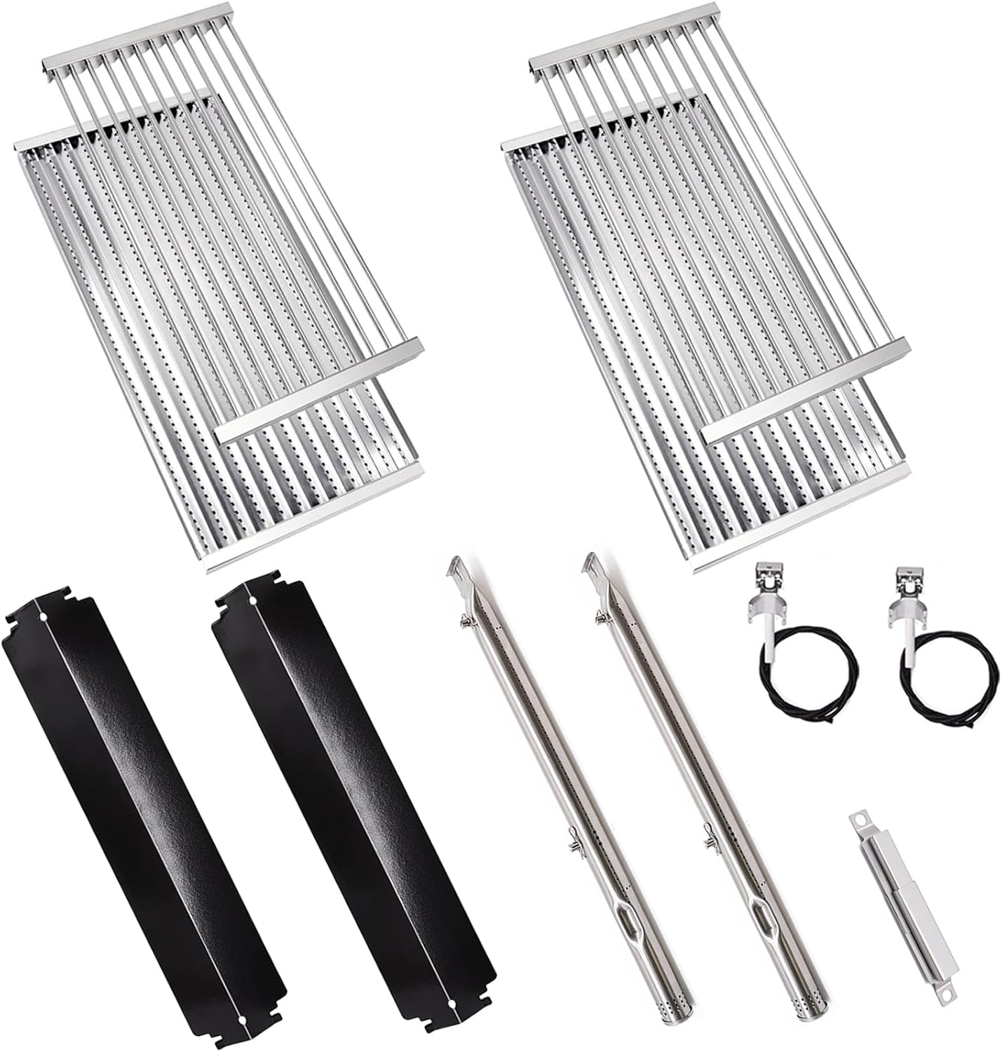 Criditpid Grill Replacement Parts for Charbroil 463243911 463243812 463270614 463270613 463270612 463246909, Grate, Emitter Plate, Burners, Ignitor, Heat Tents, Carryover Tubes Kit for Charbroil Grill