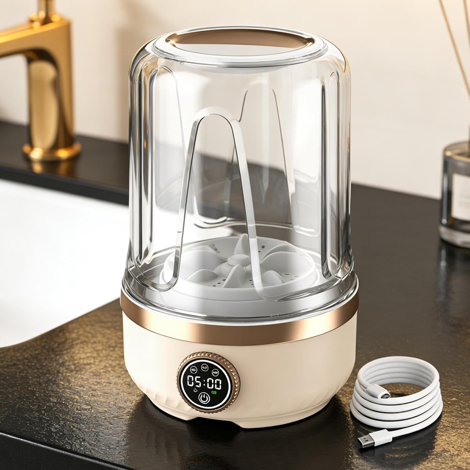 Portable Mini Washer, Rechargeable Washing Machine, Fabric Cleaner with Compact Design, Portable Laundry Device, Apartment Laundry with Lightweight Build, Travel Washer for Clothes