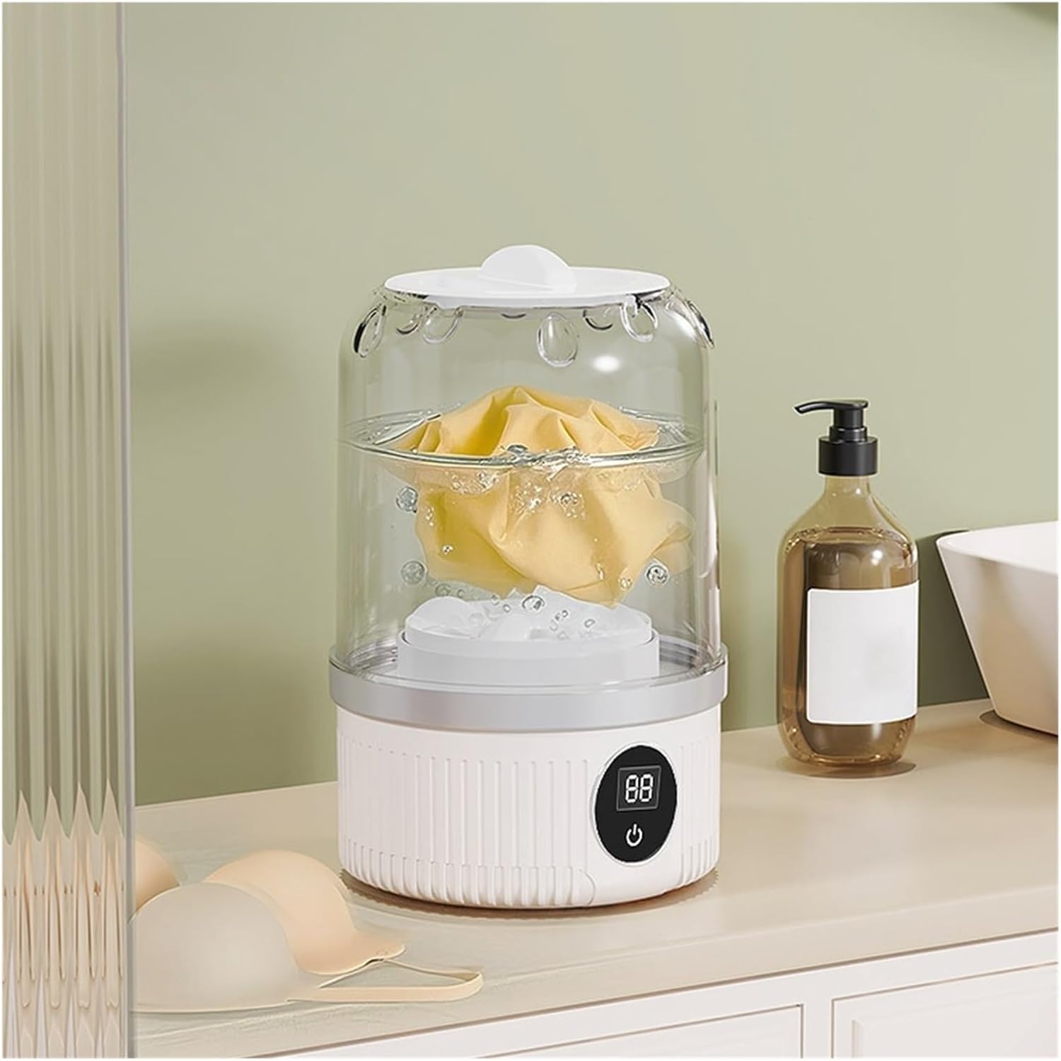 Portable Washing Machine, Mini Underwear Washer Rechargeable Electric Socks Washing Machine Household Small Wireless Portable Laundry Underwear Cleaner,for Apartments, Homes, and Dorms