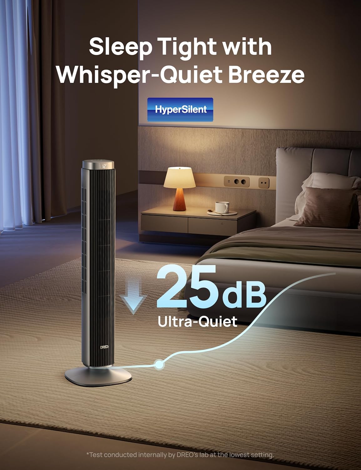 Dreo Tower Fan for Bedroom, Standing Oscillating Fan with 40ft Far Airflow, 25dB Quiet, 12 Speeds, 28ft/s Velocity, Smart Control, DC Motor, 42 inch, 90° Oscillation, 4 Modes, 12H Timer, Pilot Pro S