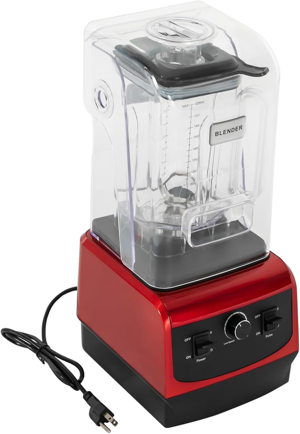 2.2L Blender,Commercial Blender Fruit Juicer Smoothie with Soundproof Cover Blender&Four Preset Speeds Large Capacity Blenders for Kitchen,Restaurants to Making Milkshakes, Ice Cream, Juices