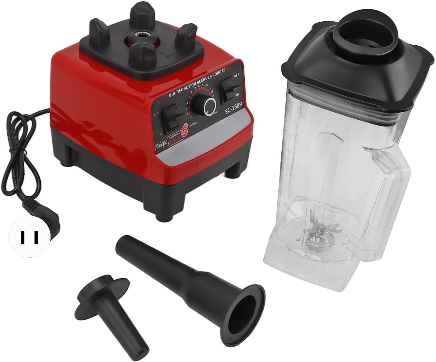 Countertop Blender, 4500W Professional Blender with 6 Stainless Steel Blades Powerful Commercial Blender for Meat Ice Fruit (US Plug 110V)