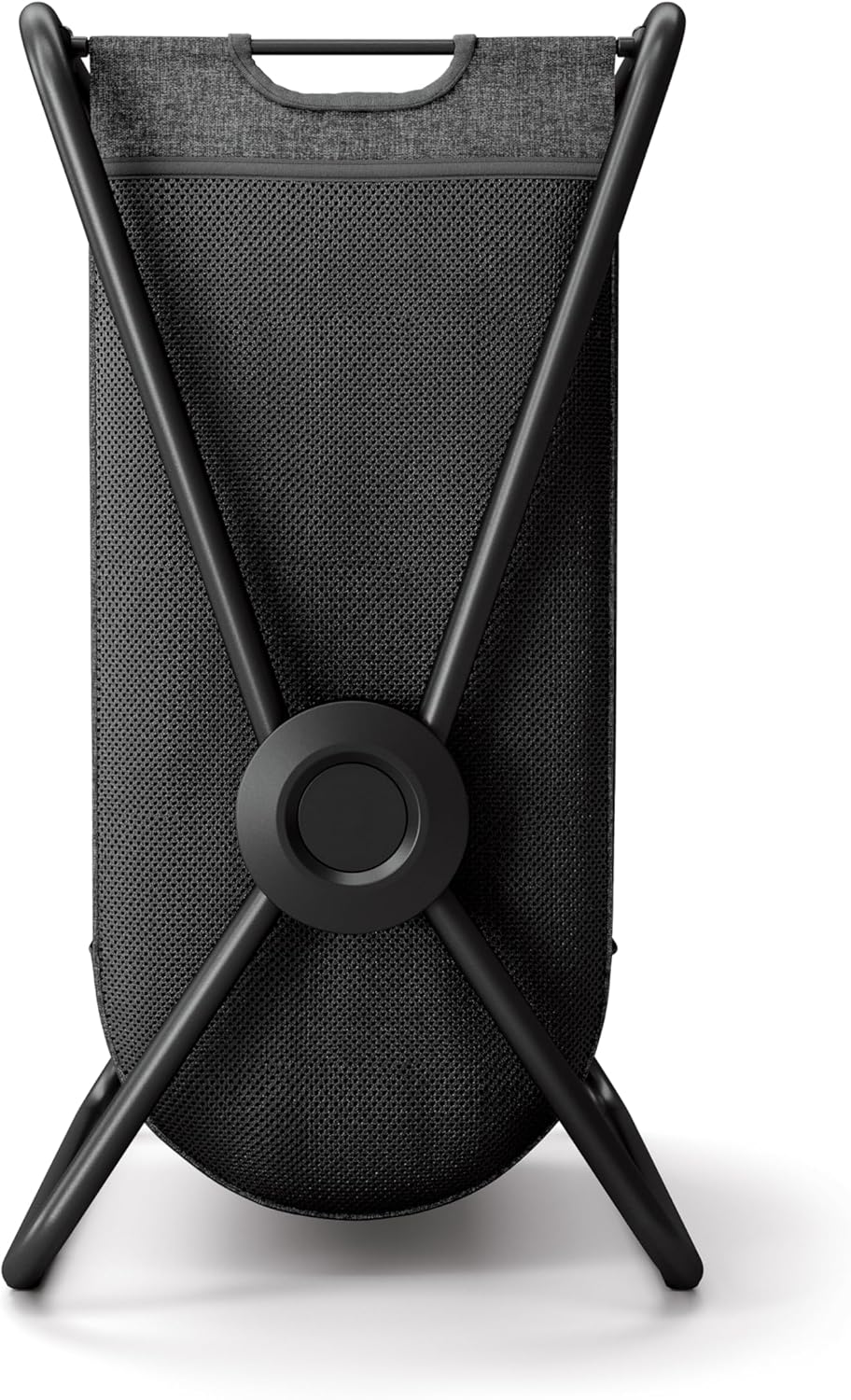 simplehuman single x-frame laundry hamper, 100% recycled polyester removable laundry baskets with easy carry handles, heavy-gauge steel frame, black, 65L