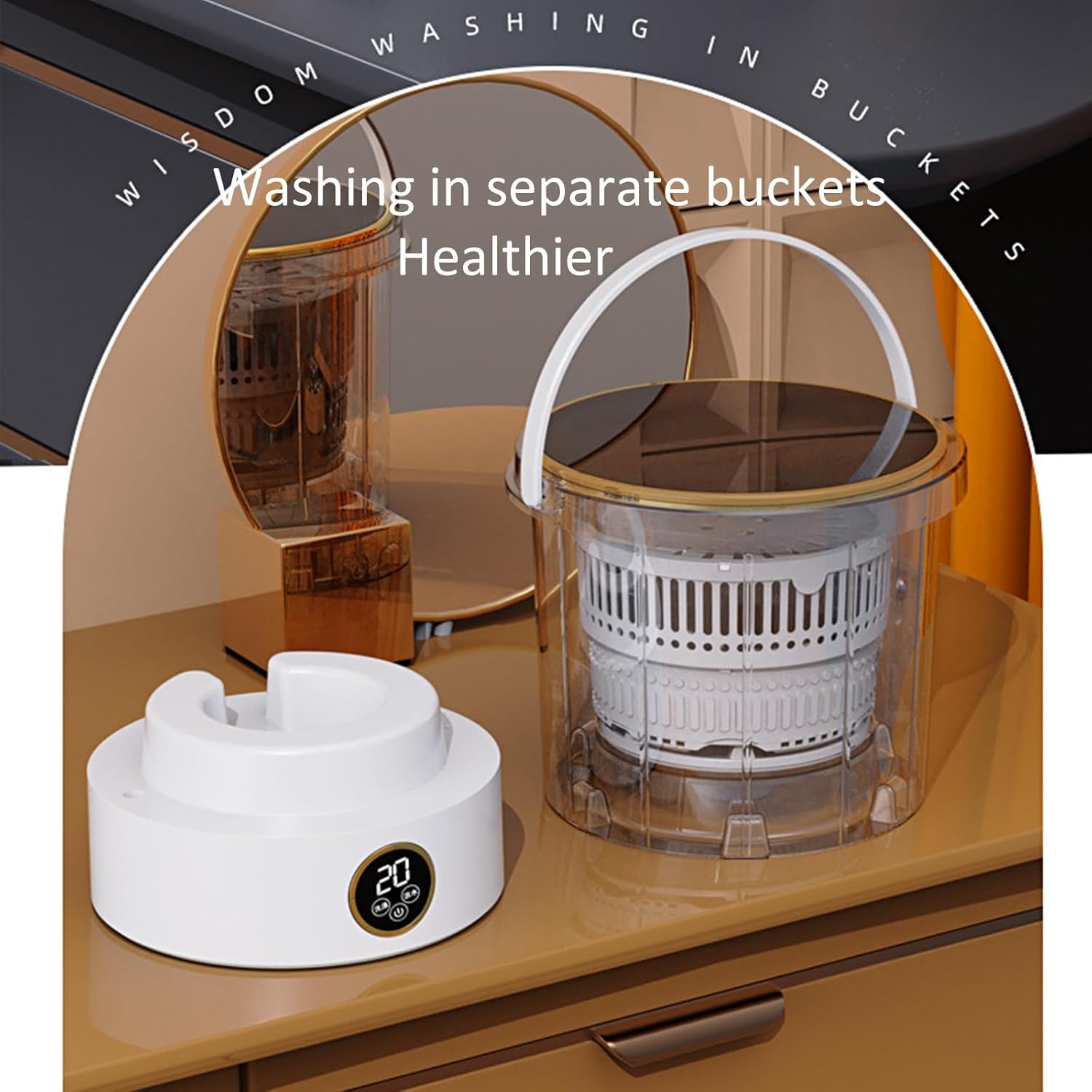 Portable Washing Machine, Bucket Washing Machine, Small Washer, One Machine With Multiple Barrels, with Drainer Basket, for Camping, Rv, Travel, Small Spaces, Lightweight and Easy to Carry ( Size : A