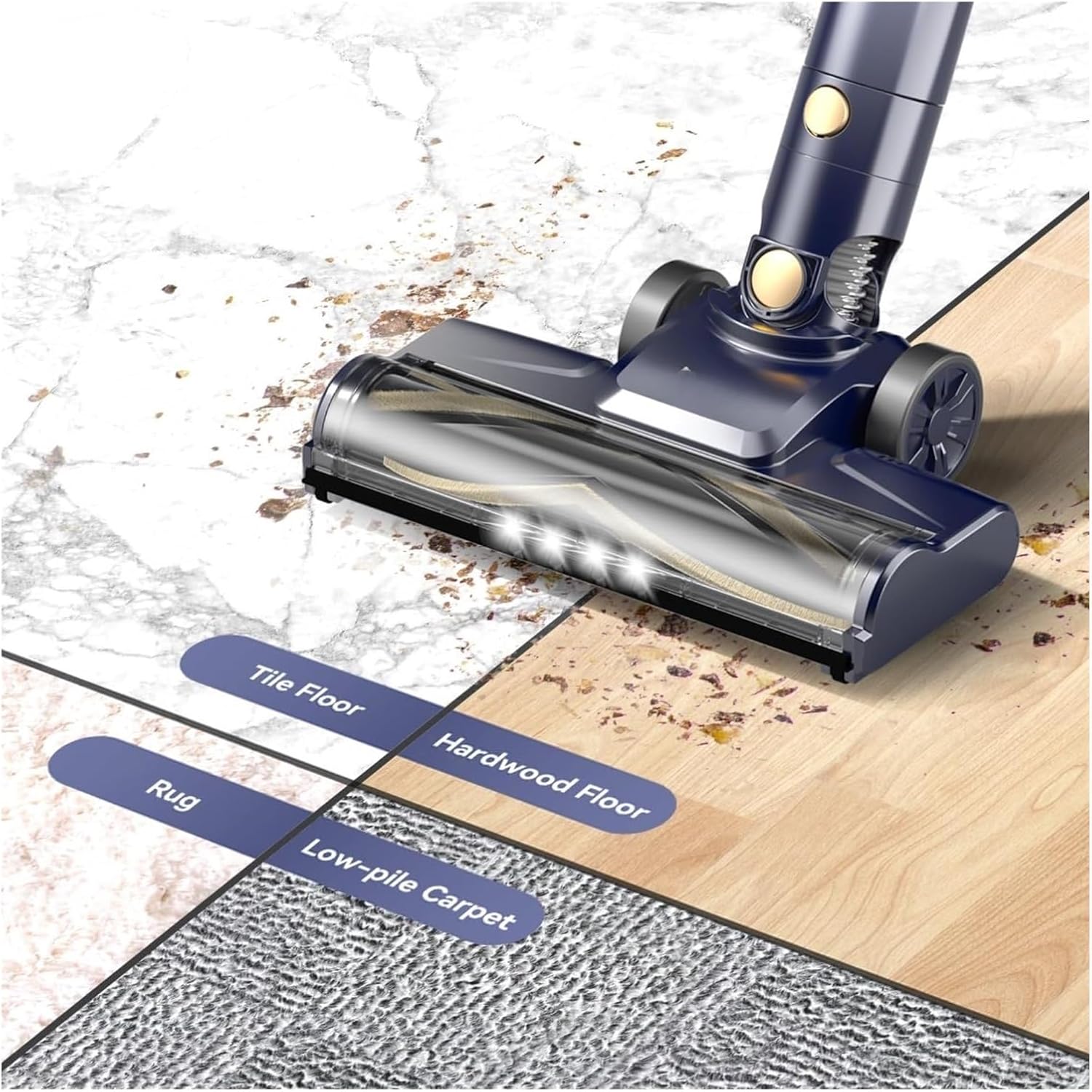 600W 23KPa Stick Vacuum I8 Corded Vacuum Cleaner 6 in 1 Powerful Lightweight Handheld Vacuum for Hard Floor Carpet(I8 Blue)