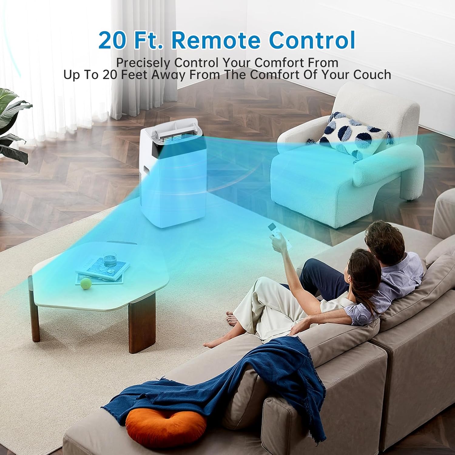 12000 BTU Portable Air Conditioner - 3-In-1 Cooling Unit with Fan & Dehumidifier, Ultra-Quiet Room AC with Remote Control & 24H Timer, Cools 550 Sq.Ft for Home/Office/Dorm (White Top)