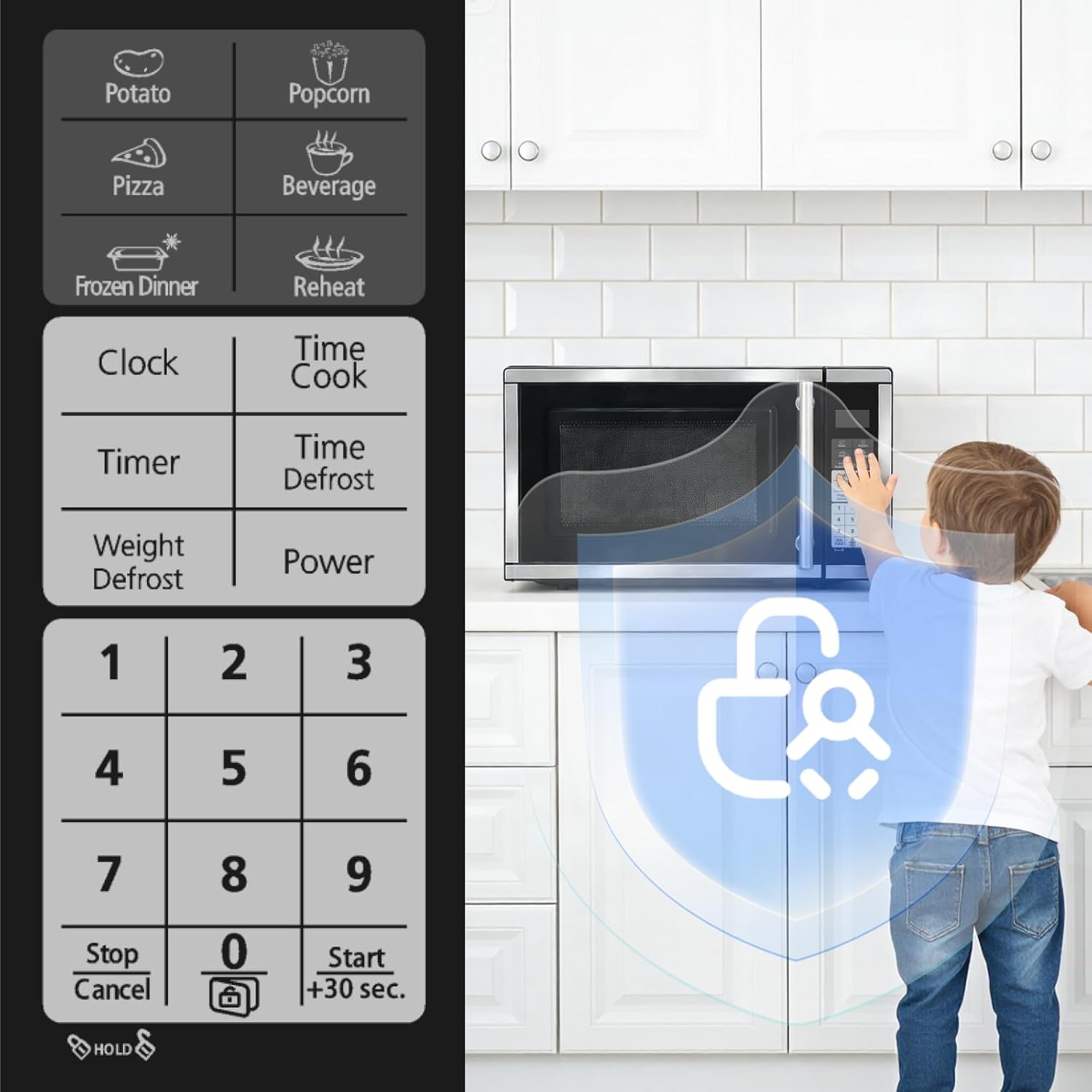 SMETA Countertop Mini Microwave Oven 0.7 Cu Ft, Compact Ovens 700W with 10 Power Levels, One-Touch Express Cook, Child Lock, Small Microwave for Kitchen, Dorm, Apartment, Space-Saving, Easy Clean