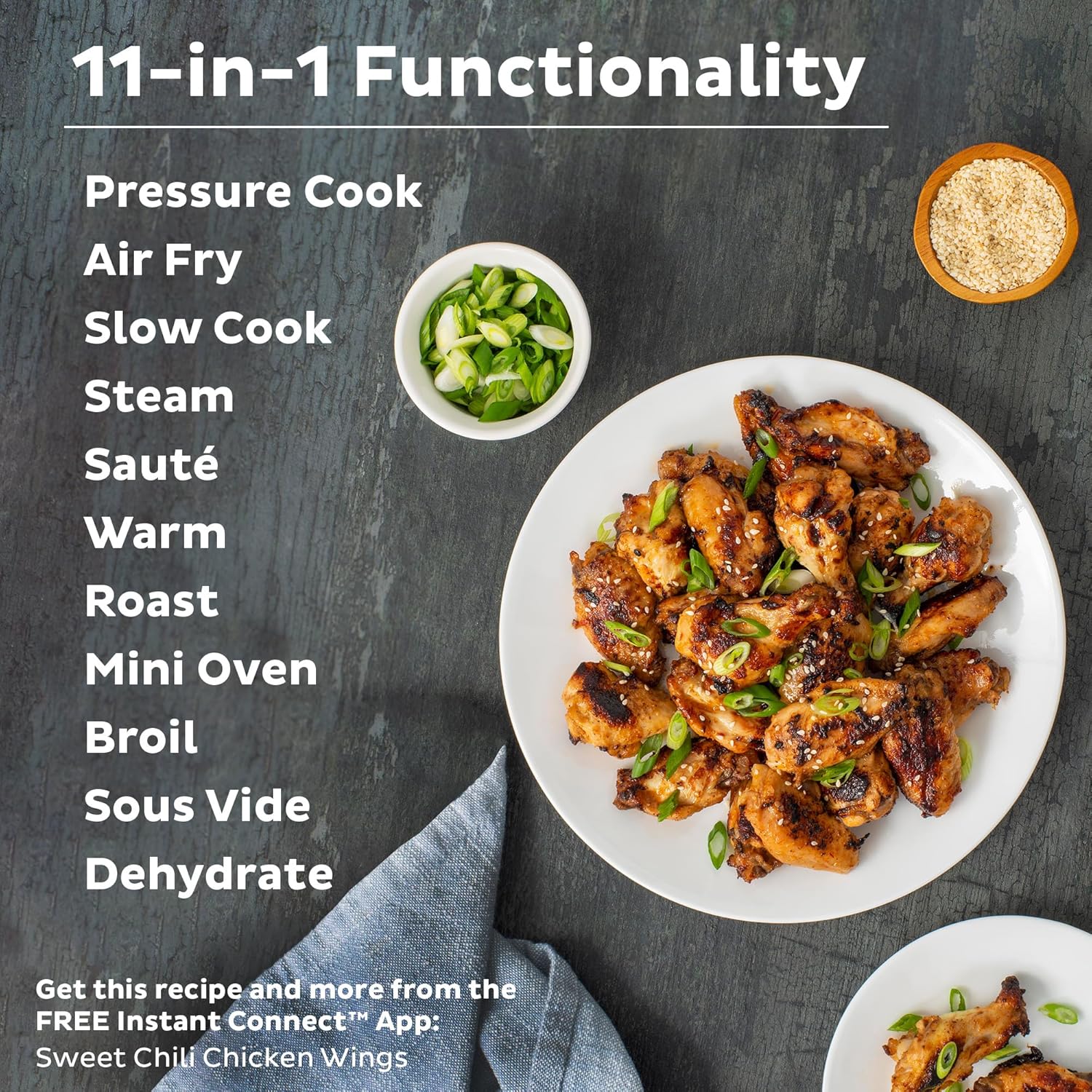Instant Pot Duo Crisp 11-in-1 Air Fryer and Electric Pressure Cooker Combo with Multicooker Lids that Air Fries, Steams, Slow Cooks, Sautés, Dehydrates, & More, Free App With Over 800 Recipes, 6 Quart
