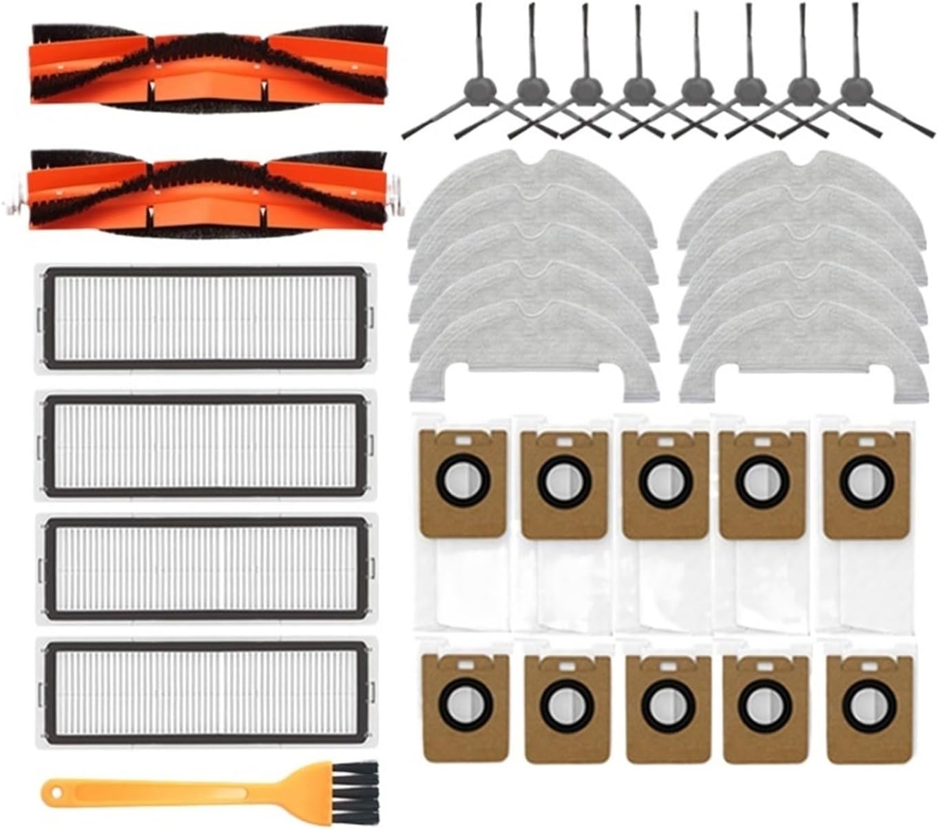 Compatible for Dreame Bot D10 Plus RLS3D Robot Vacuum Cleaner Replacement Parts Accessories ，Main Side Brush， Filter， Mop ，Dust Bag (Color : 35PCS)