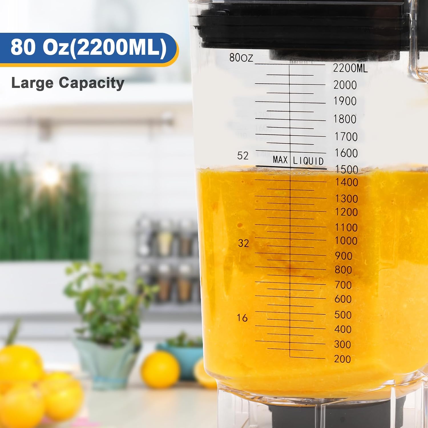 CRANDDI Commercial Blender for Crushing Ice, Chopping, Grinding, Blending, 1500W 80oz Blender with Tamper and Removable Soundproof Cover, K85 (Grey)