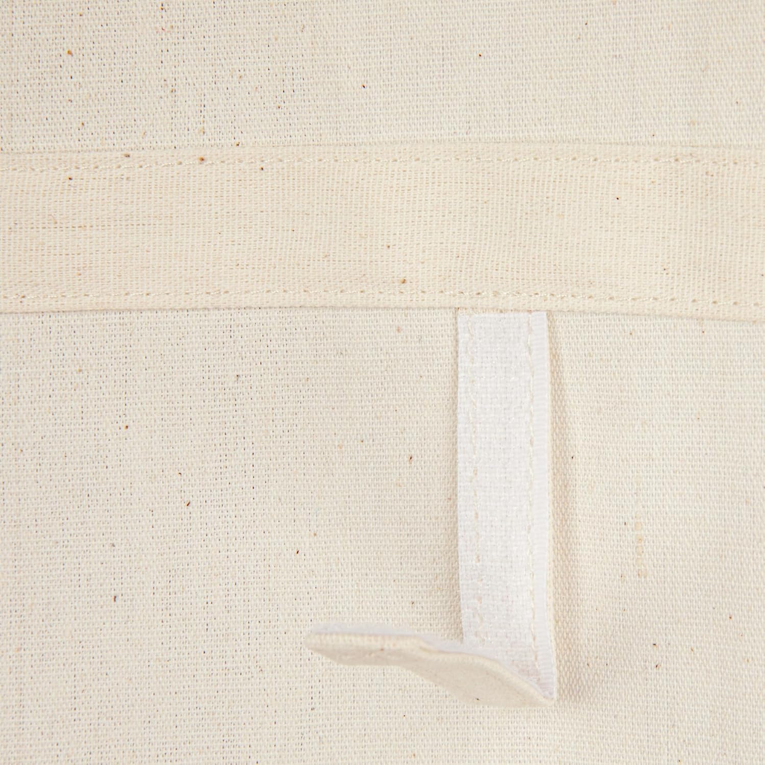 Household Essentials Over The Door Cotton Blend Cap and Hat Organizer with 15 Velcro Hangers, Natural