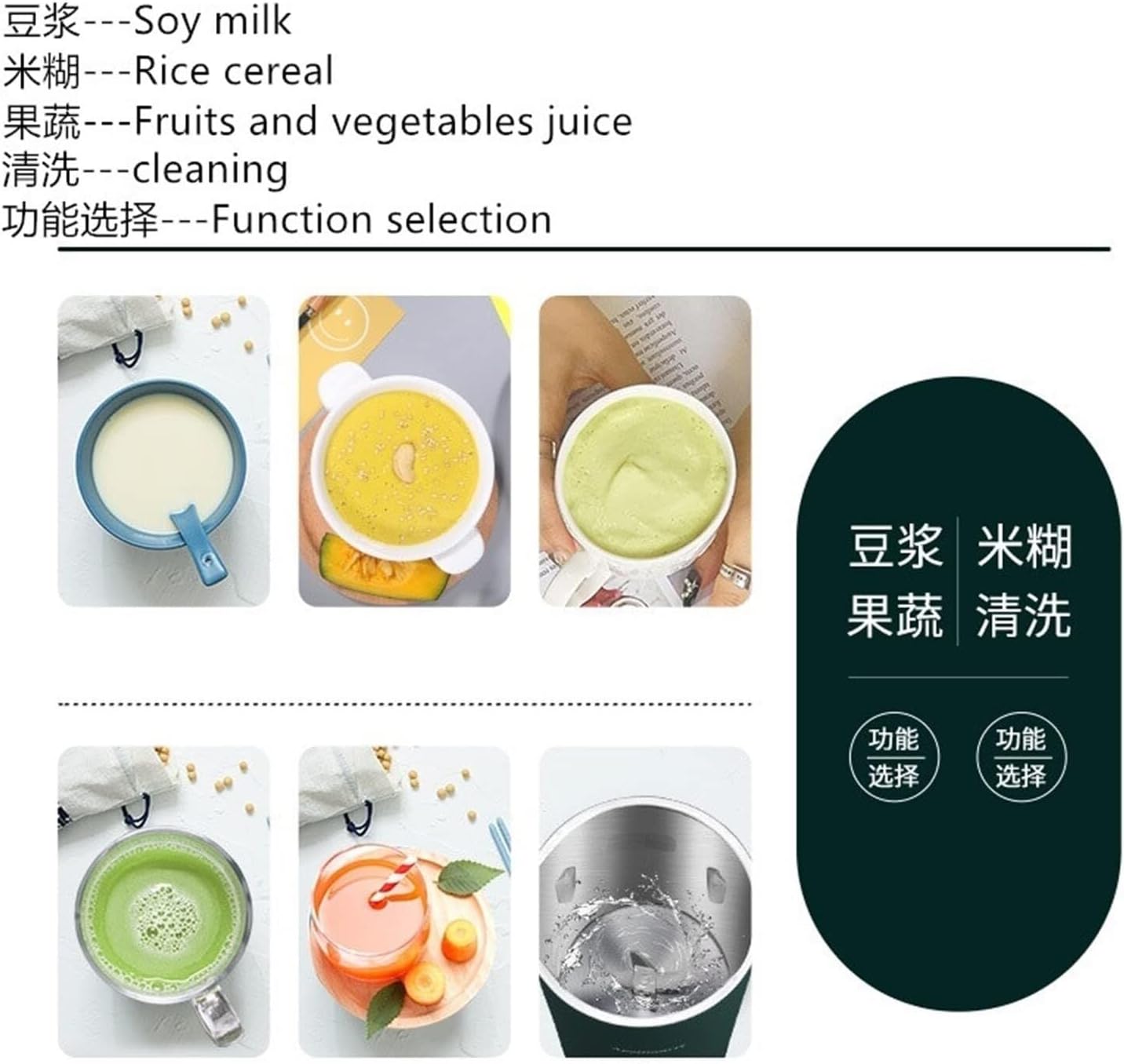Electric Soybean Milk Grinder & Juicer, 350ML Mini Blender with Heating Function, 220V, Stainless Steel Liner(Type O,UK-220)