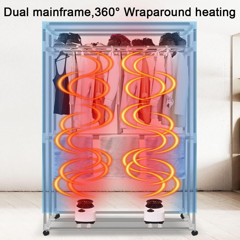 Electric Clothes Dryer, Portable 3-Tier 1200w Stainless Steel Electric Clothes Drying Rack Foldable 166cm, 40kg Large Capacity for Home Household Cloth Drying The New