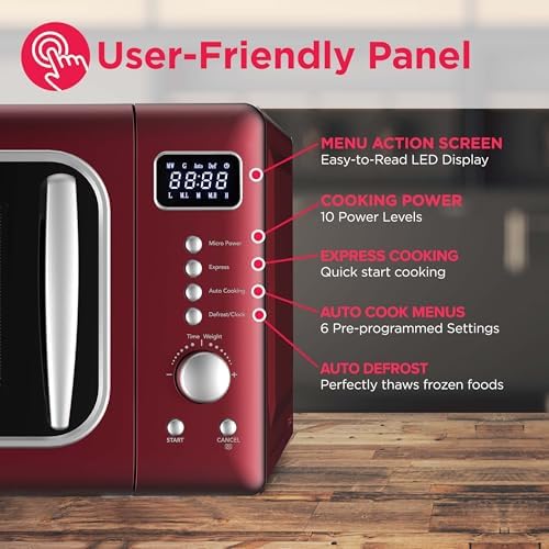 FRIGIDAIRE EMW788RETRO 0.7 cu. ft. Retro Microwave, Red-Silver