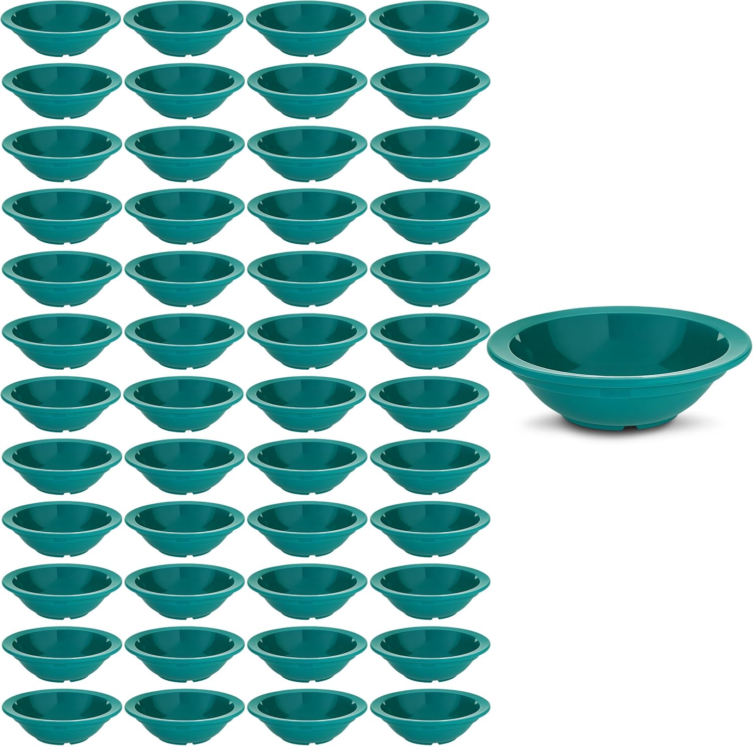 Carlisle FoodService Products Reusable Plastic Bowl Fruit Bowl for Home and Restaurant, Melamine, 5 Ounces, Teal, (Pack of 48)